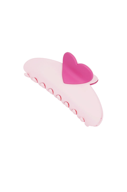 The Edit - XL Pink Heart Hair Claw