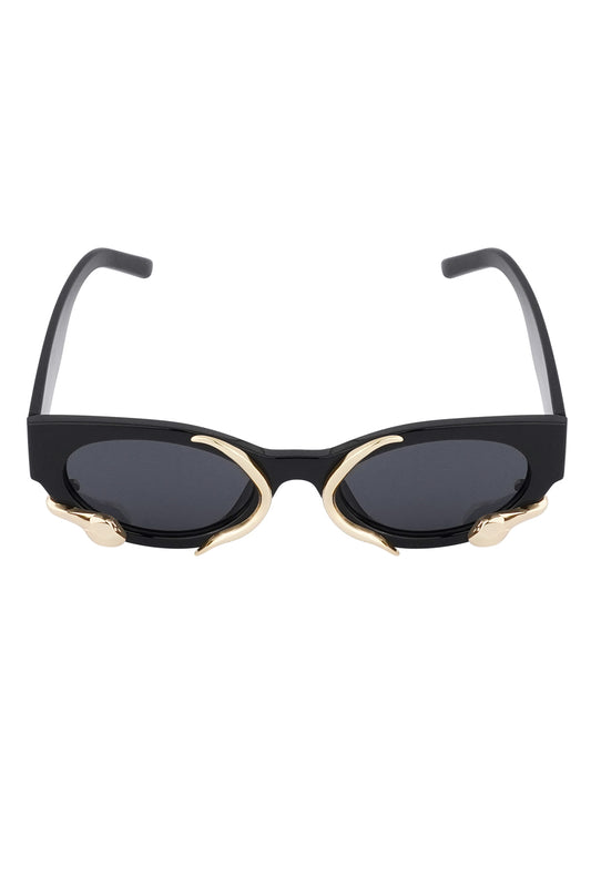 The Edit - Black Framed Snake Sunglasses