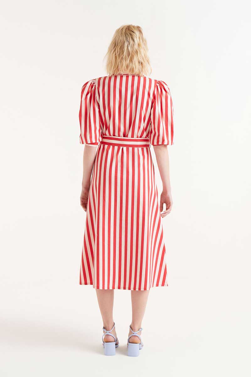 Compañia Fantastica - Red Striped Midi Dress