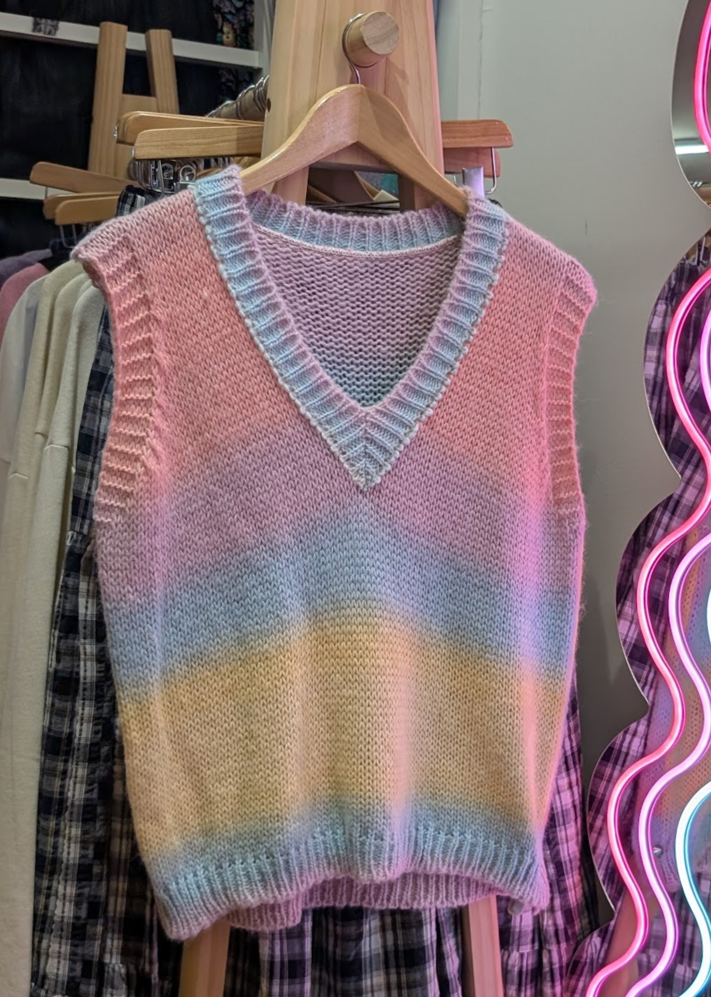 The Edit - Rainbow Ombre Knitted Sweater Vest