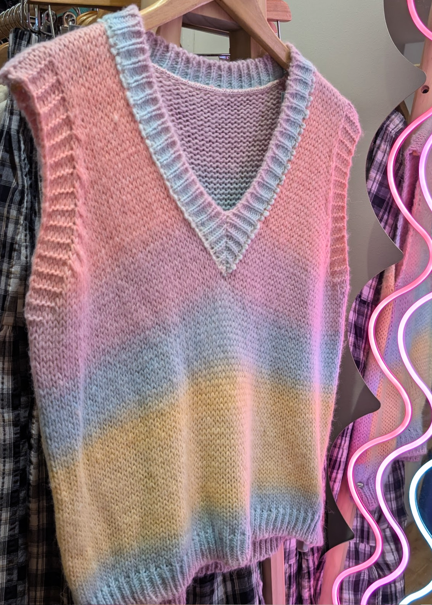 The Edit - Rainbow Ombre Knitted Sweater Vest
