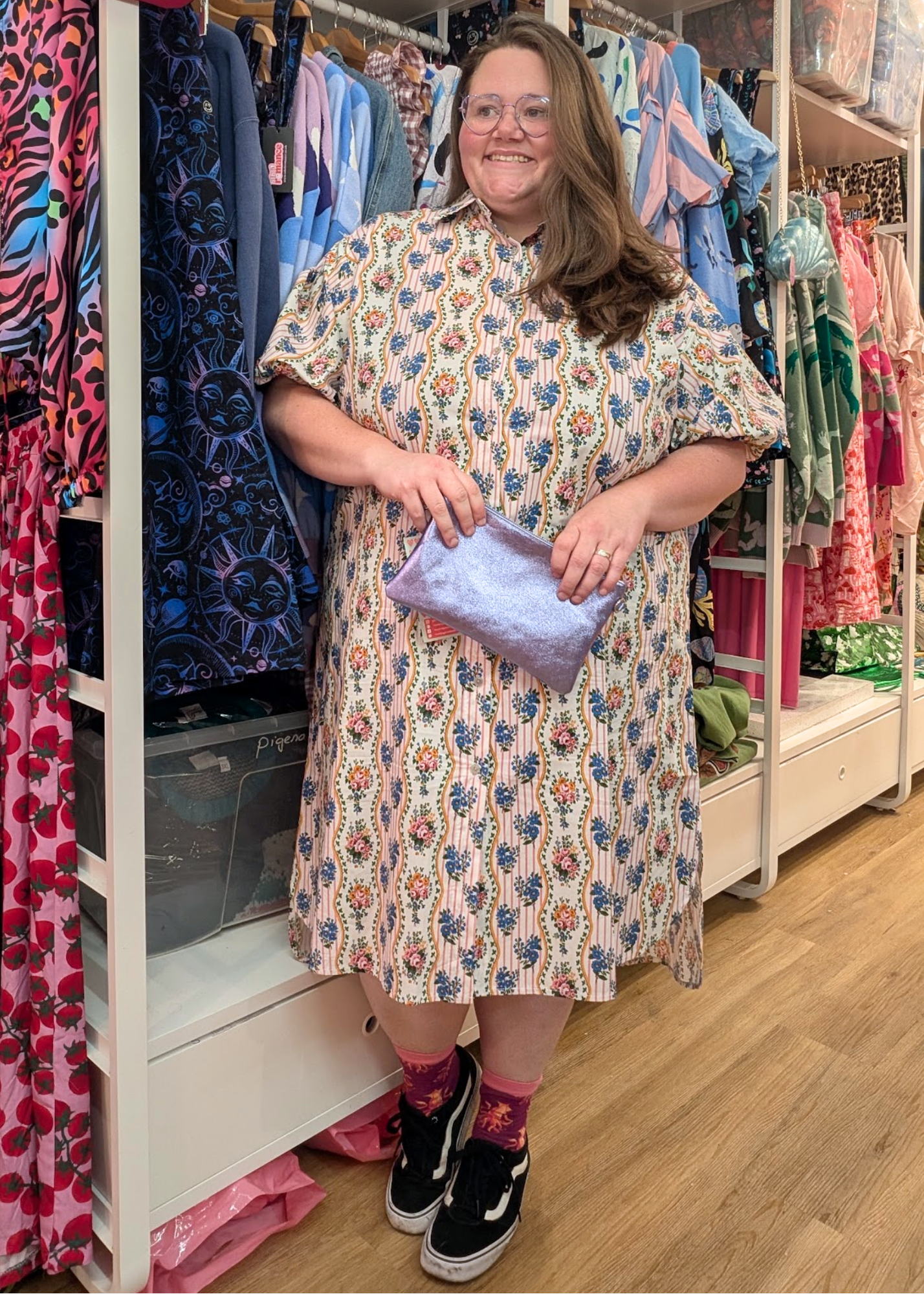 The Edit - Ditsy Flower Wavy Wallpaper Print Shirt Dress