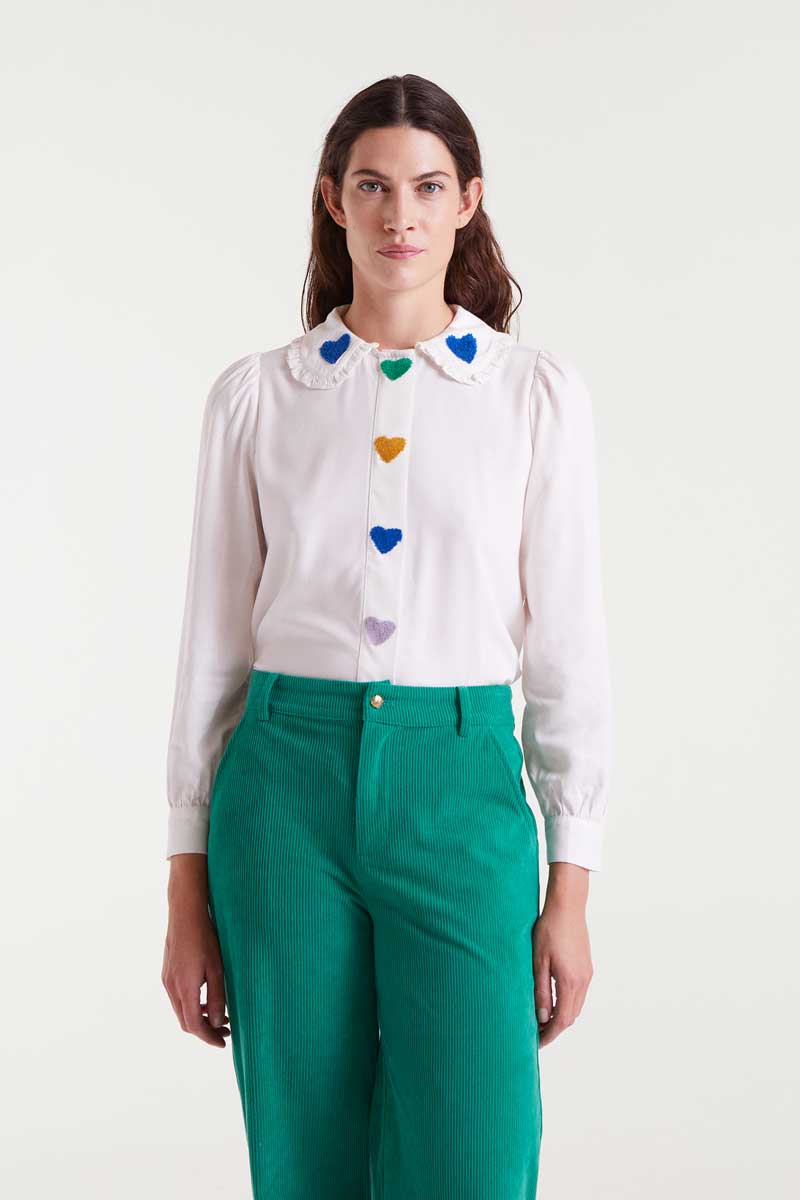 Compañia Fantastica - Flocked Colourful Hearts Shirt