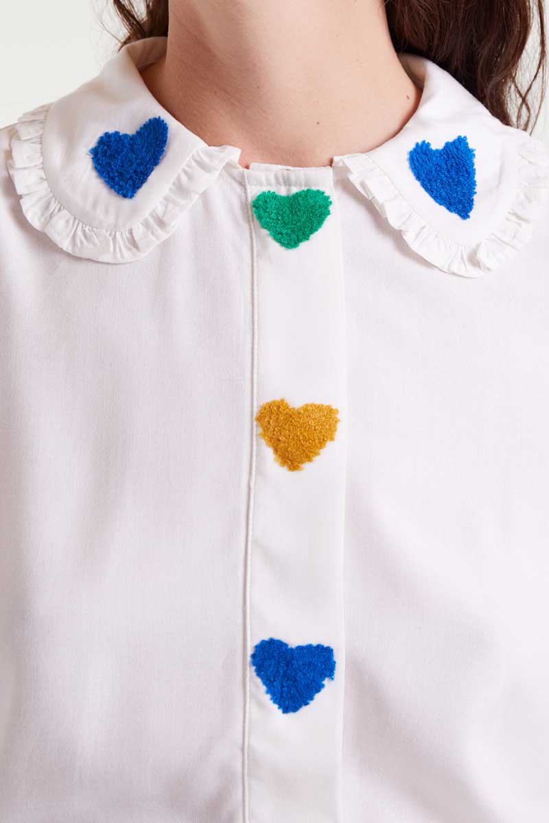 Compañia Fantastica - Flocked Colourful Hearts Shirt