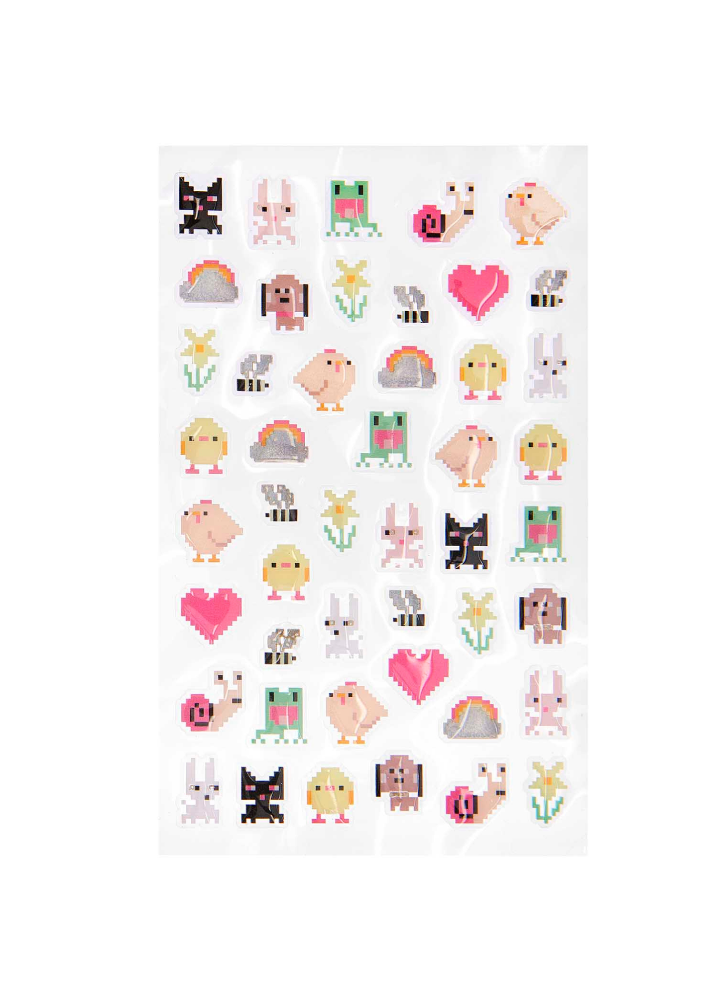 Rico Design - Cute Pixel Animals Transparent Sticker Sheet