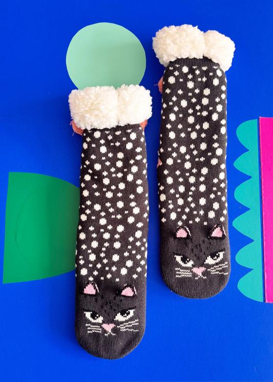 House of Disaster - Feline Cat Face Slipper Socks
