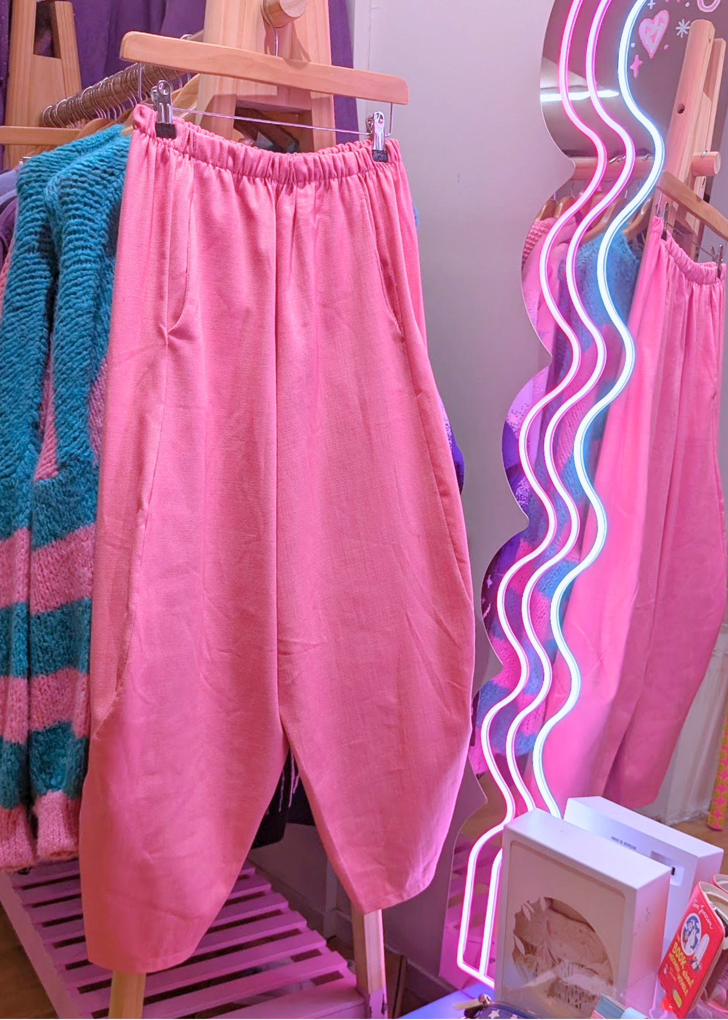 The Edit - Pink Twill Cocoon Trousers