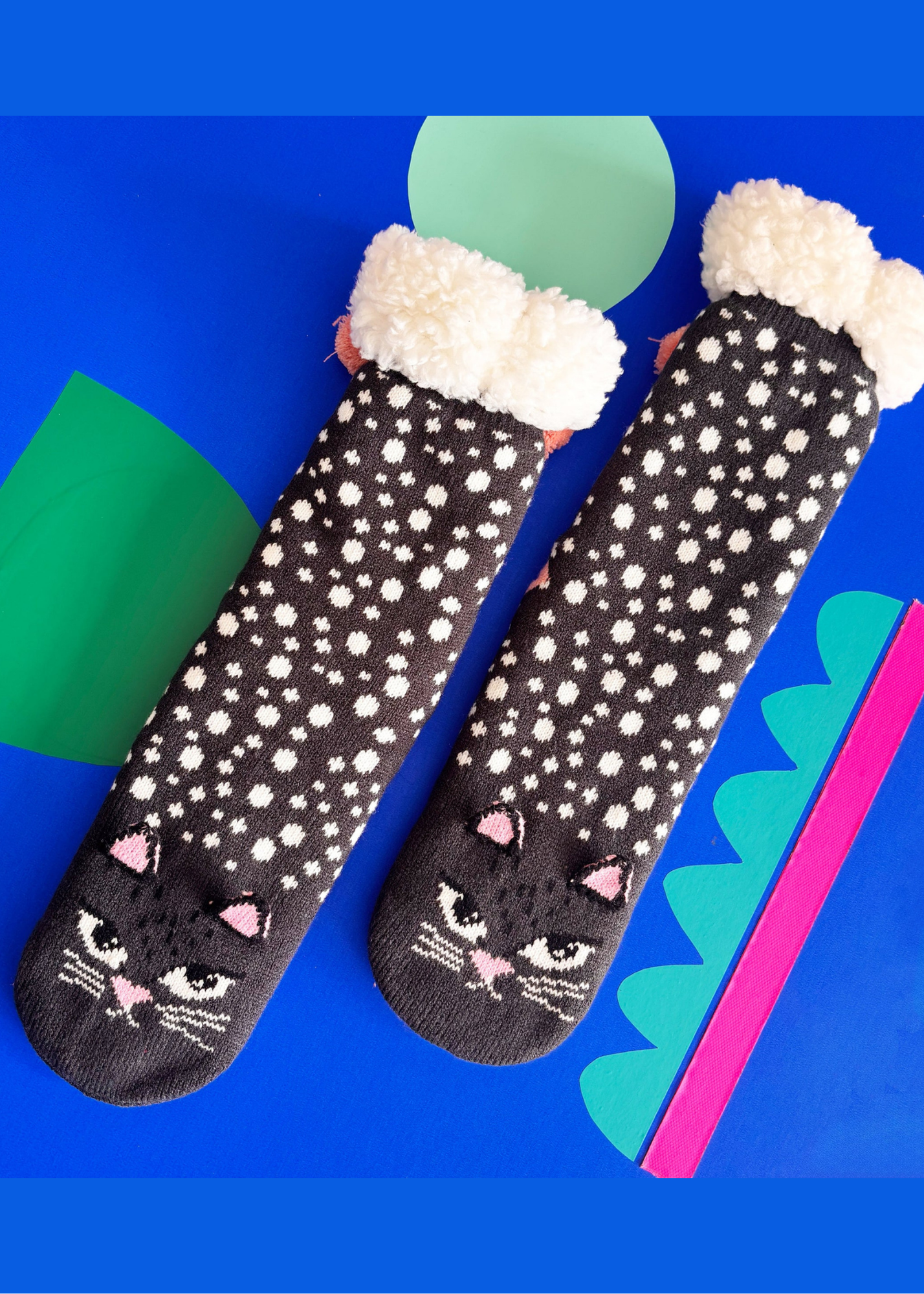 House of Disaster - Feline Cat Face Slipper Socks
