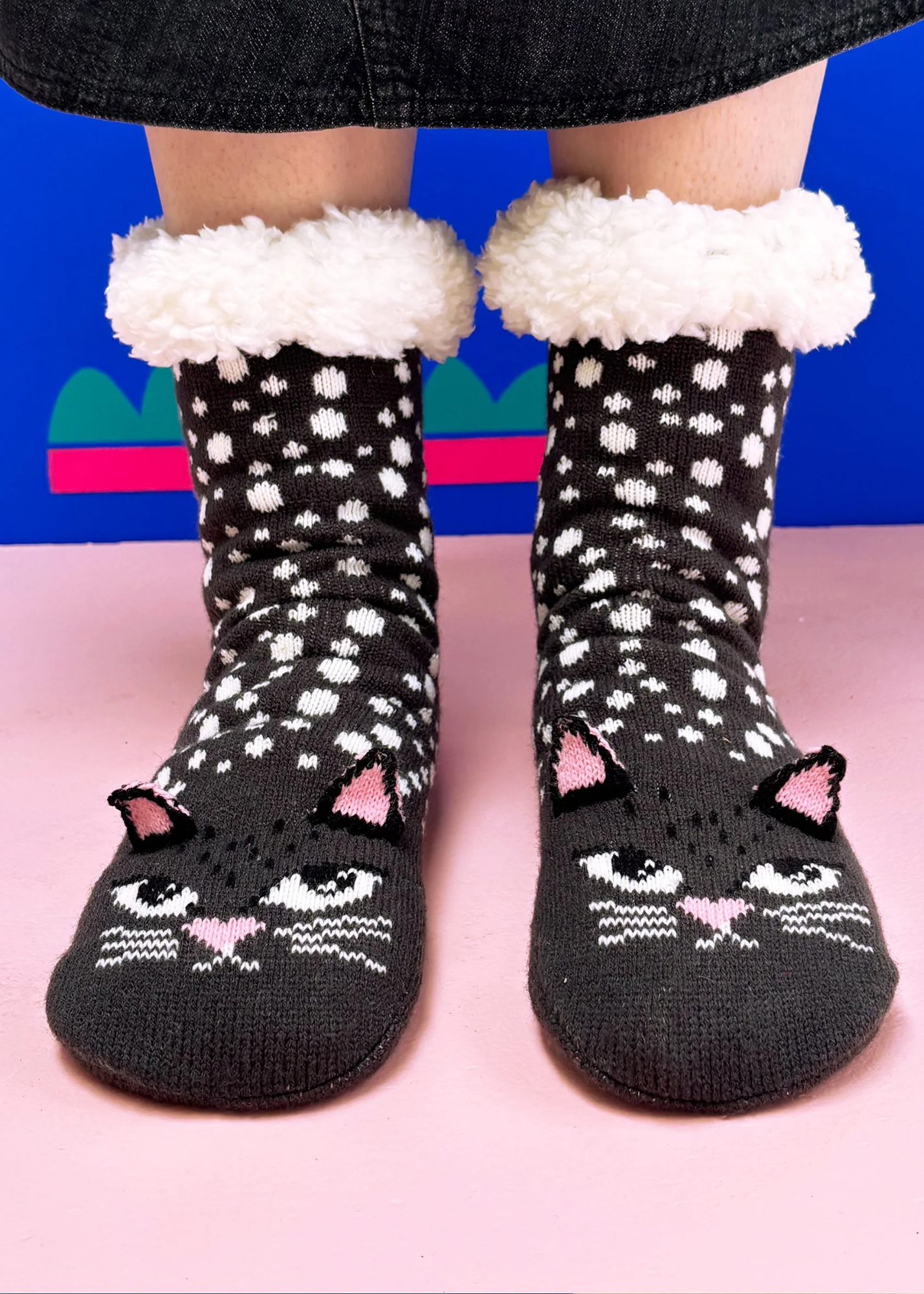 House of Disaster - Feline Cat Face Slipper Socks