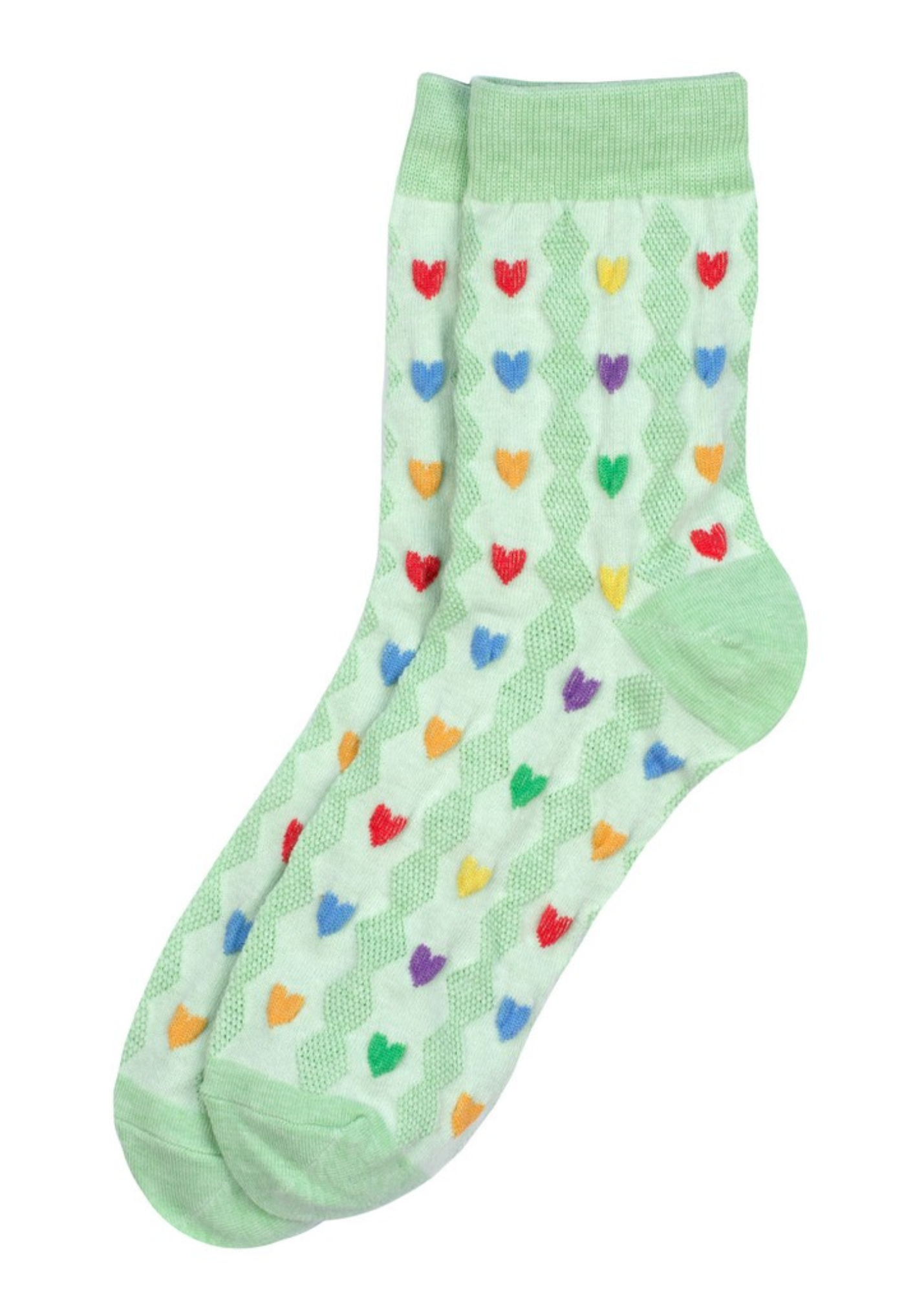 Joe Cool - Mint Green Textured Heart Socks
