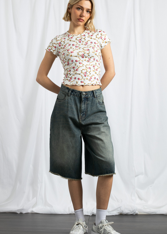 Daisy Street - Wide Leg Knee Length Jorts
