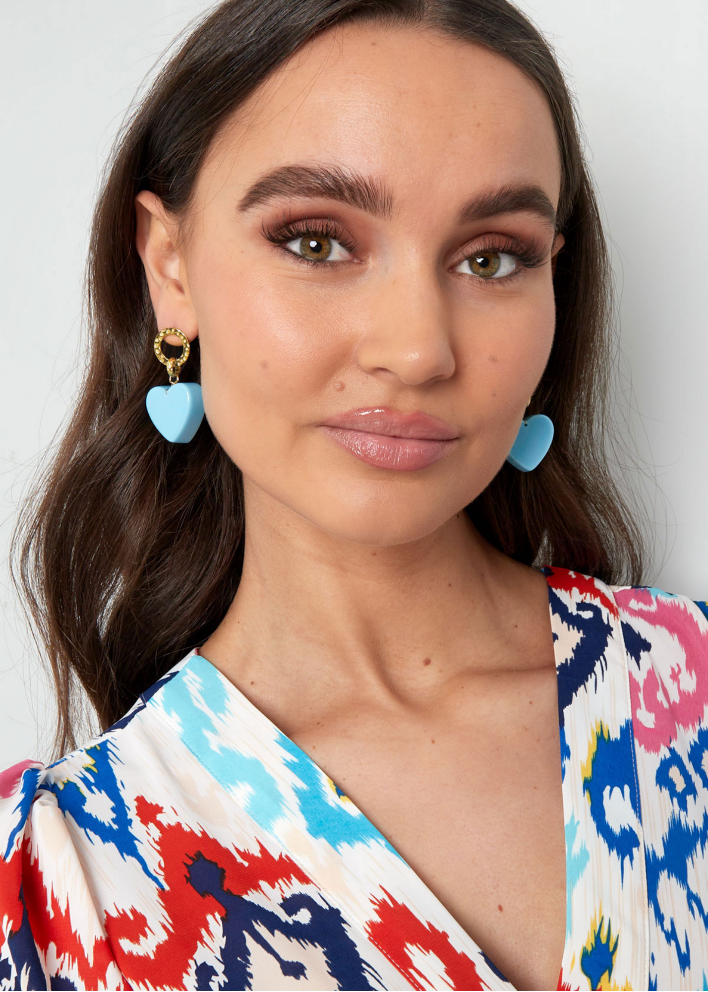 The Edit - Pink Heart Block Earrings