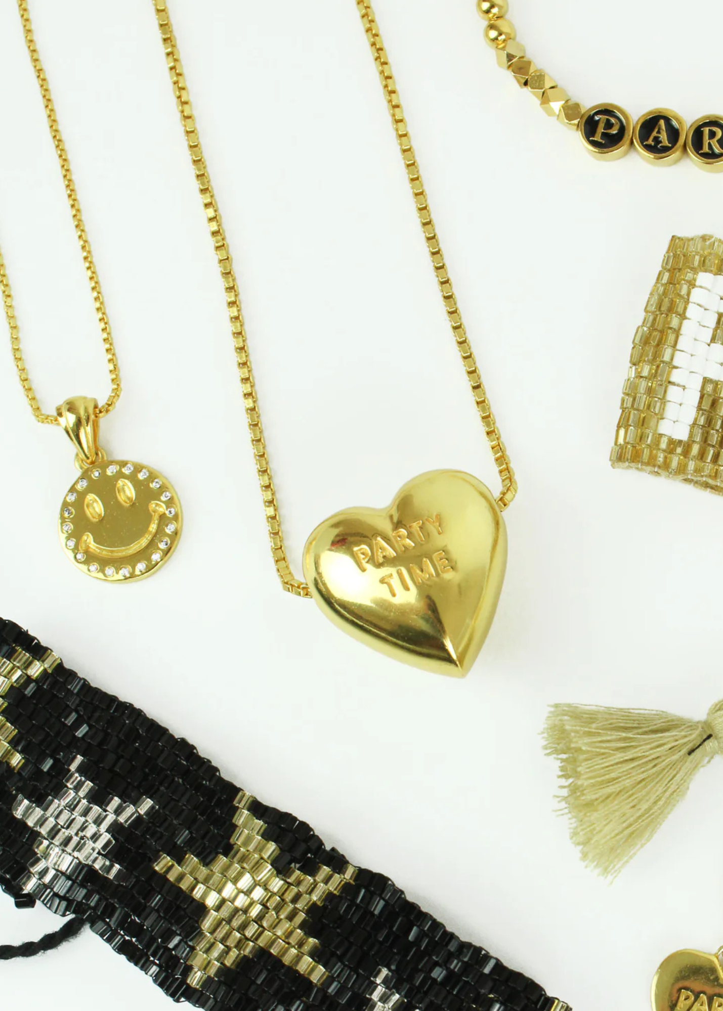 My Doris - Chunky Heart 'Party Time/Let's Dance' Reversible Necklace