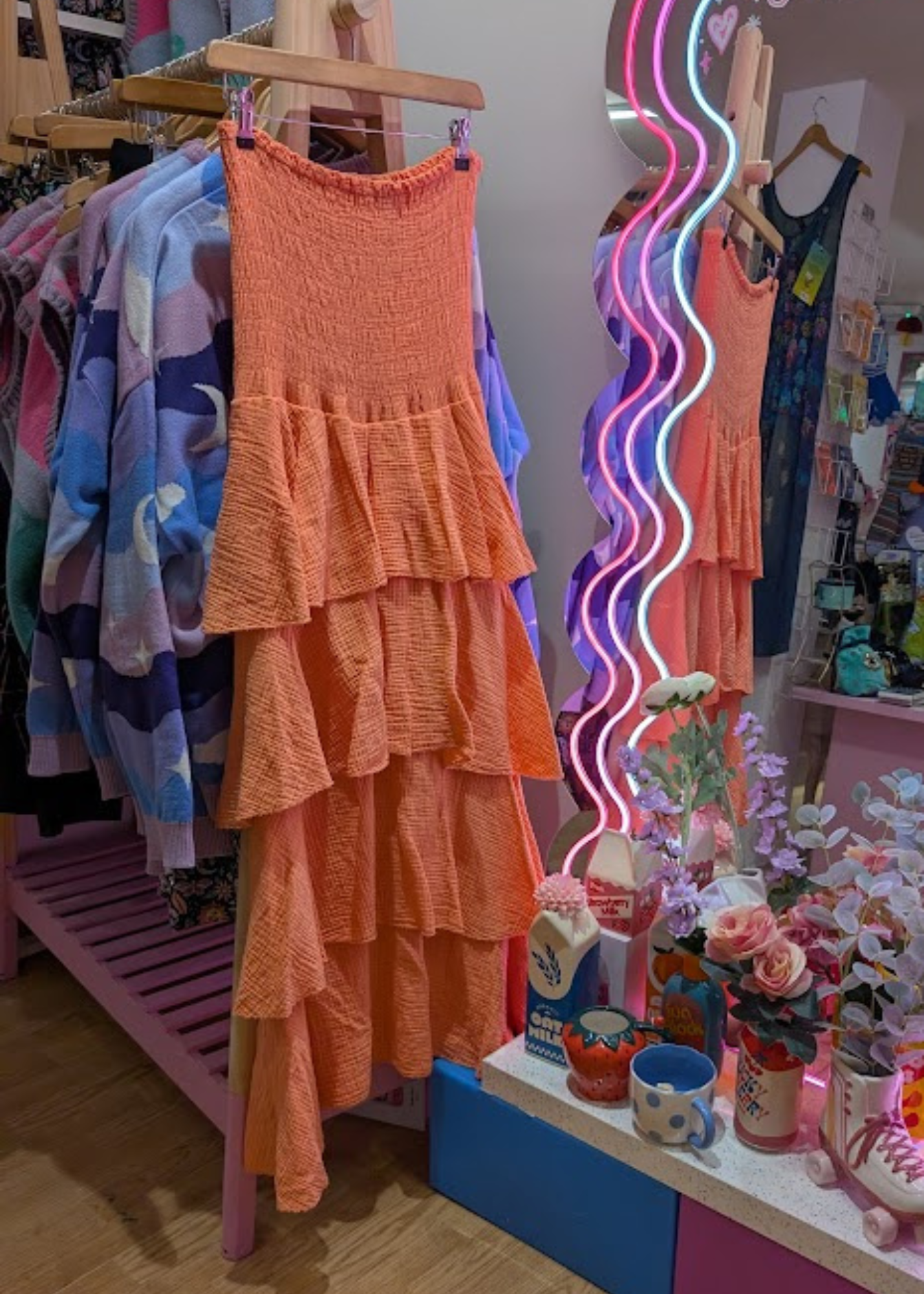 The Edit - Orange Strapless Rara Dress