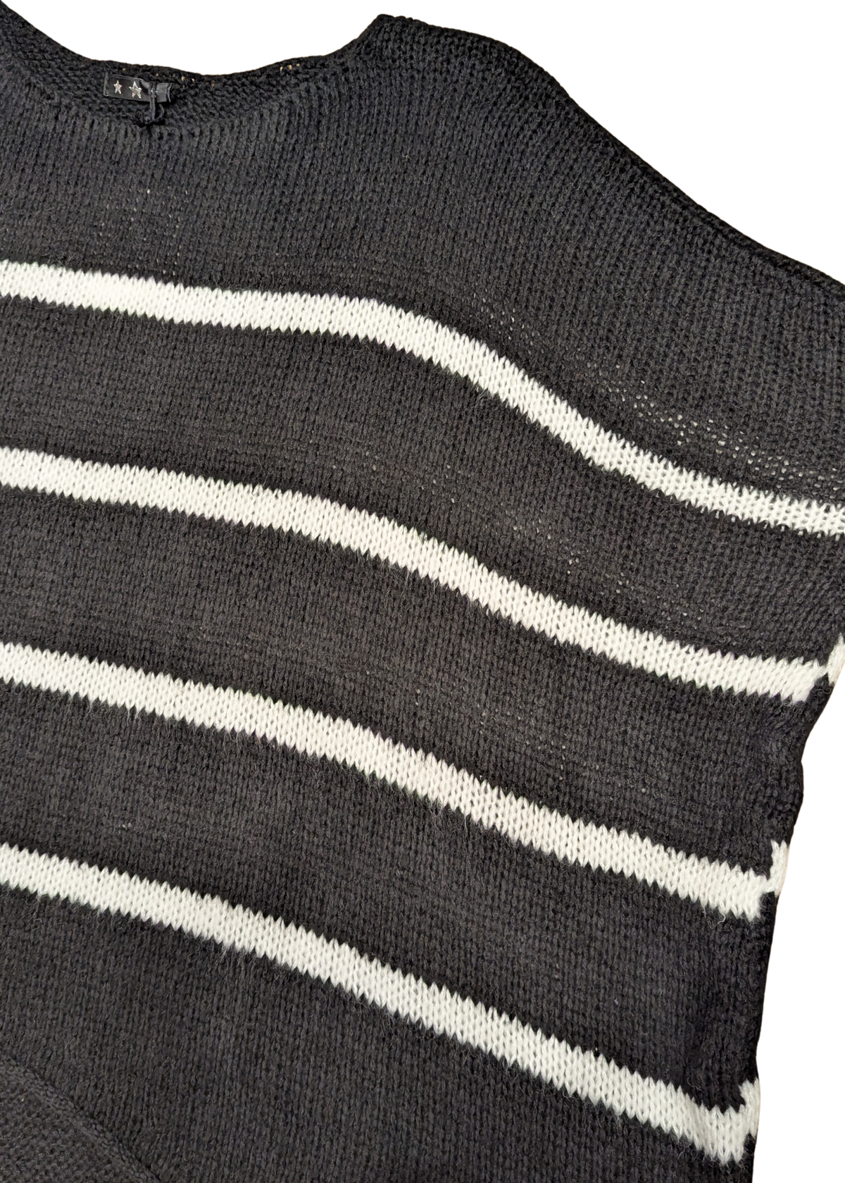 The Edit - Black and white Stripe ¾ Sleeve Jumper