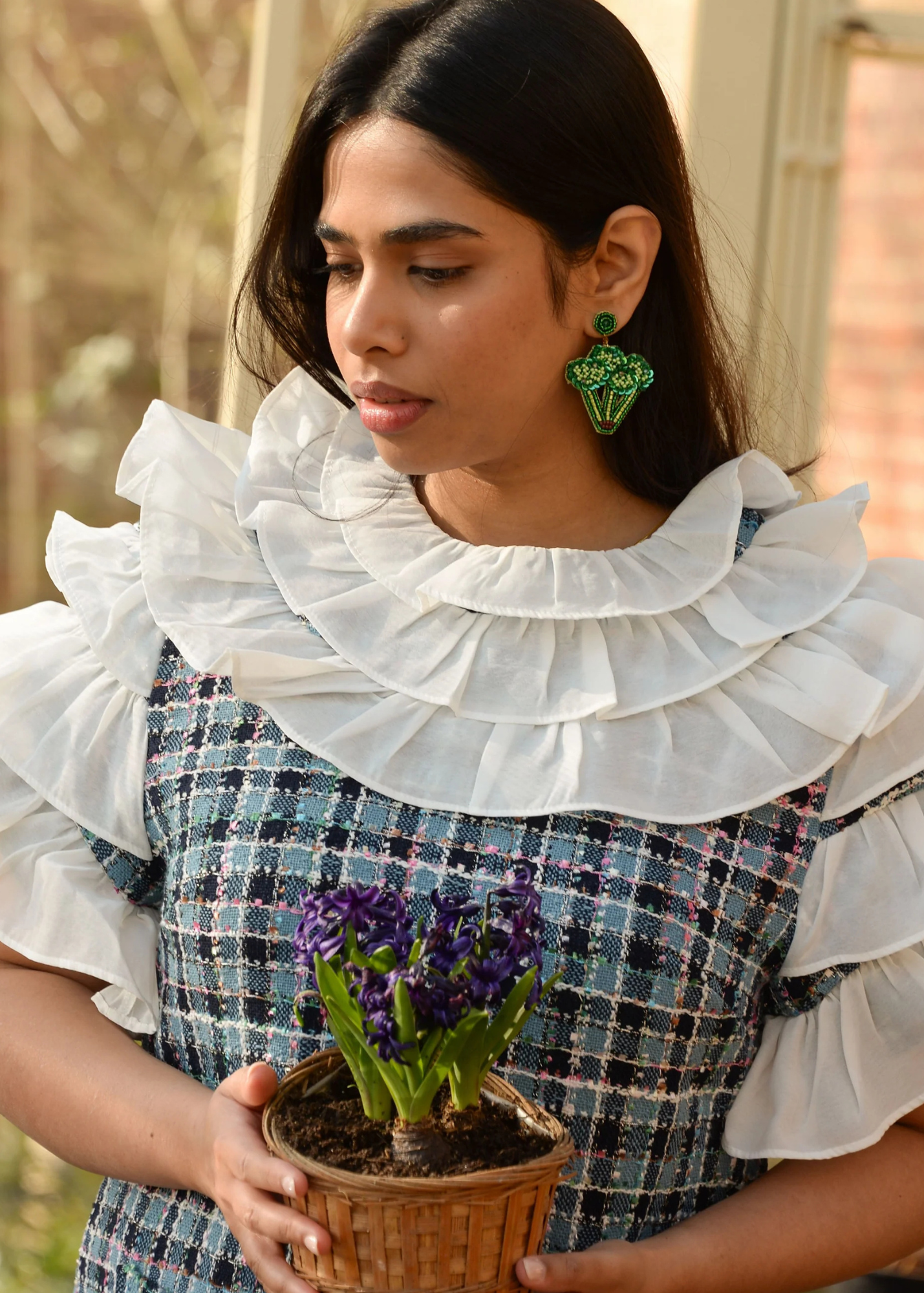 My Doris - Beaded Broccoli Earrings