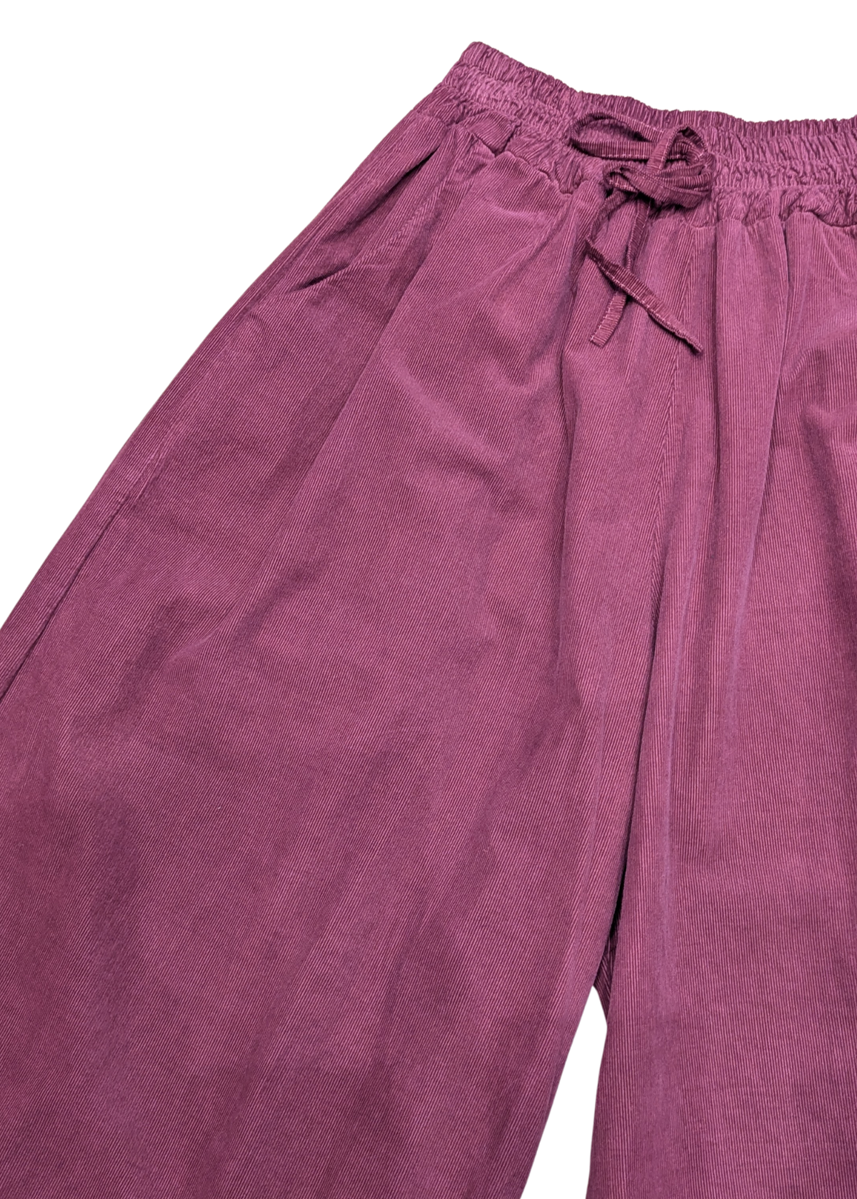 The Edit - Burdundy Corduroy Wide Leg Trousers