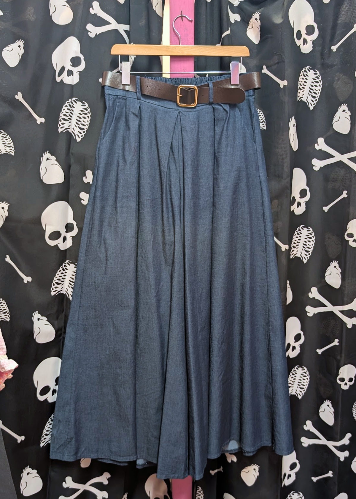 The Edit - Blue Denim Palazzo Wide Leg Trousers