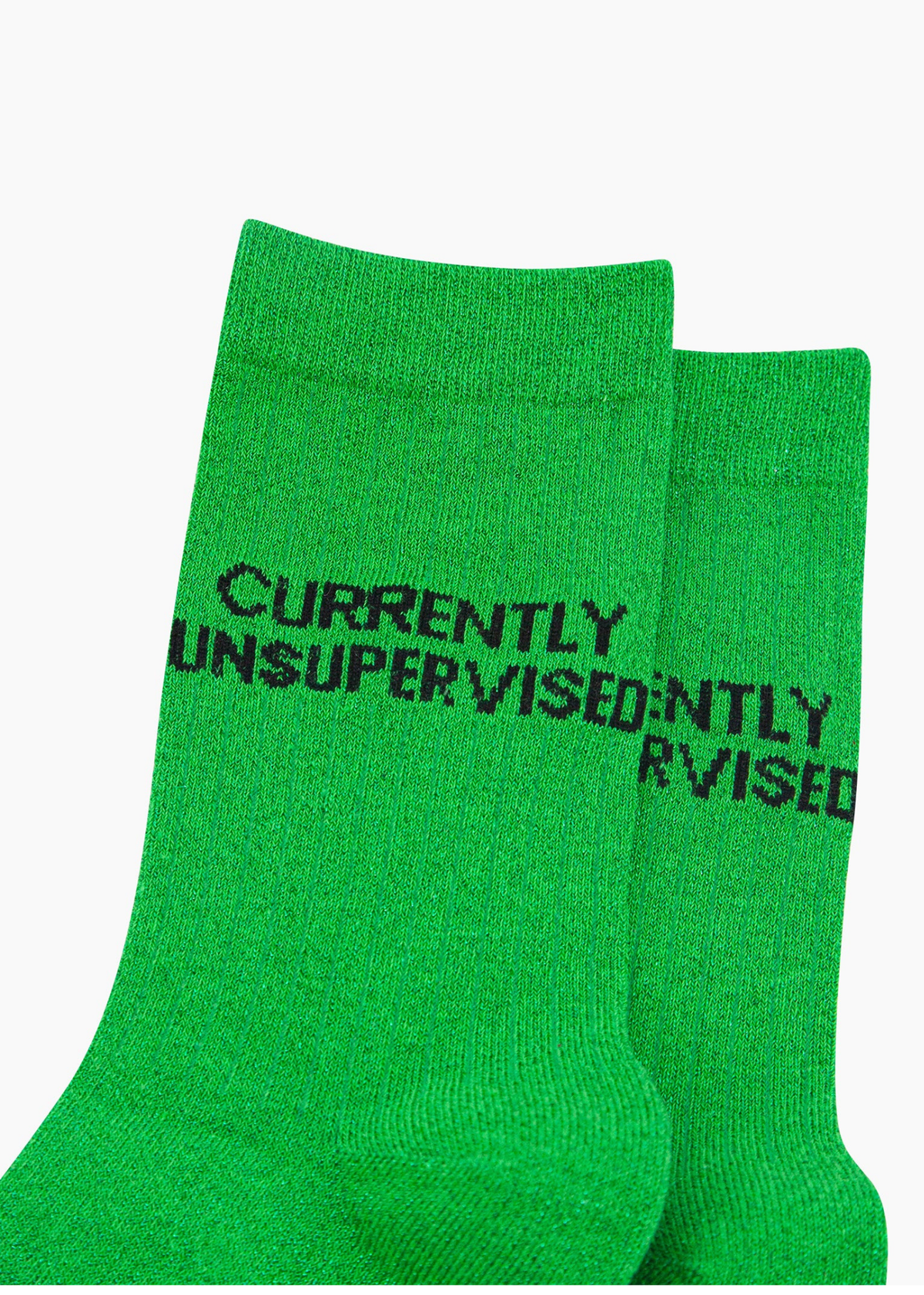 Sock Talk - Green Glitter ‘Currently Unsupervised’ Socks