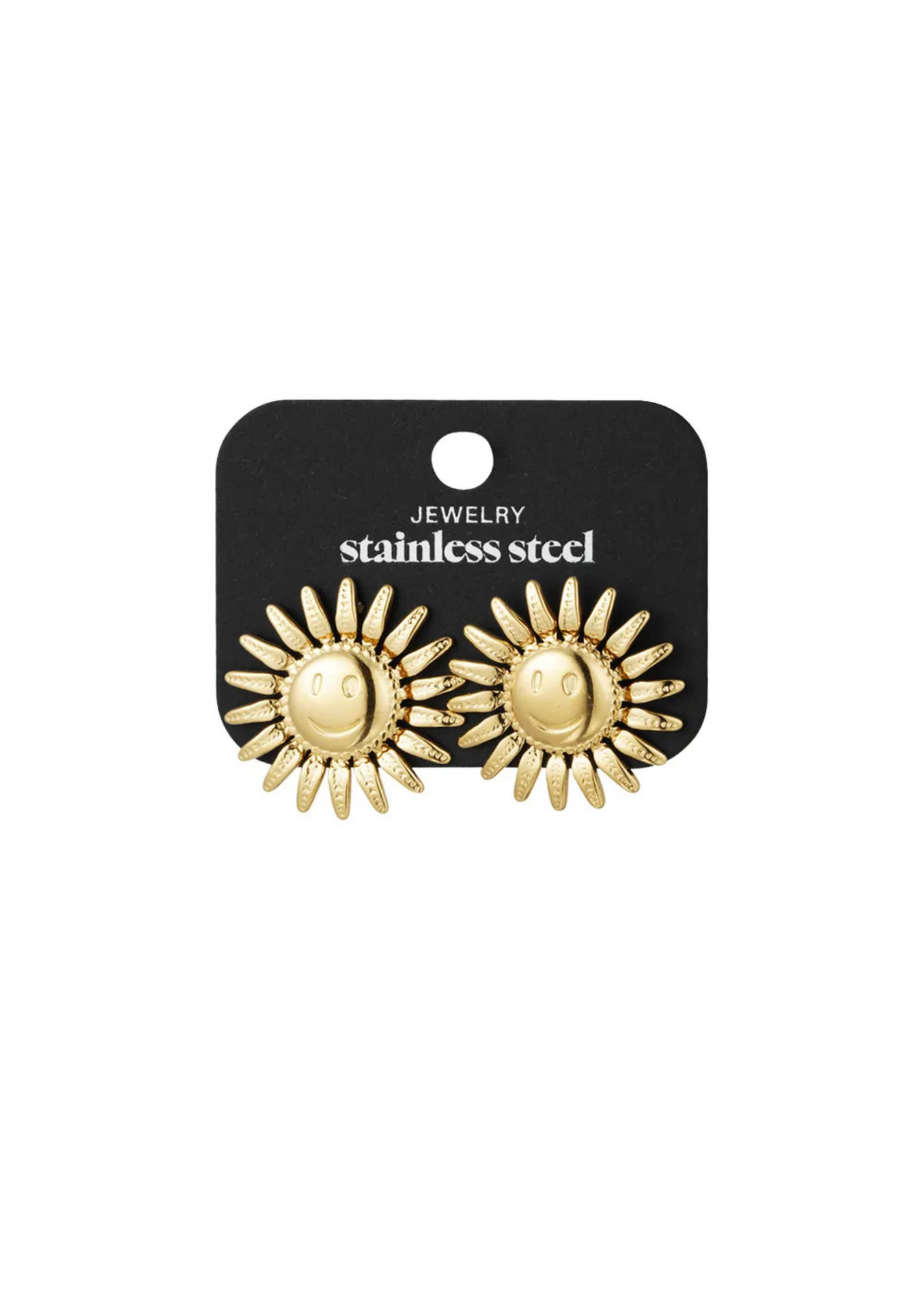 The Edit - Smiling Sun Earrings in Gold