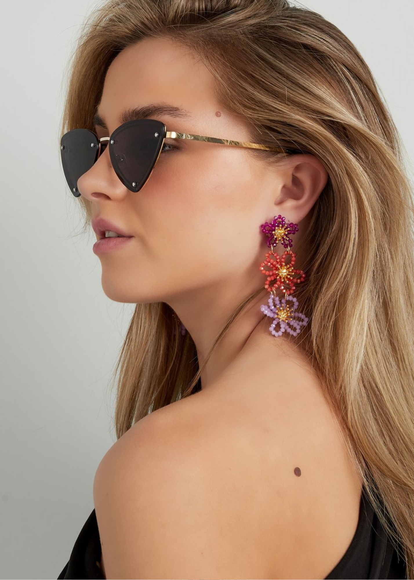 The Edit - Retro Angular Sunglasses in Blue