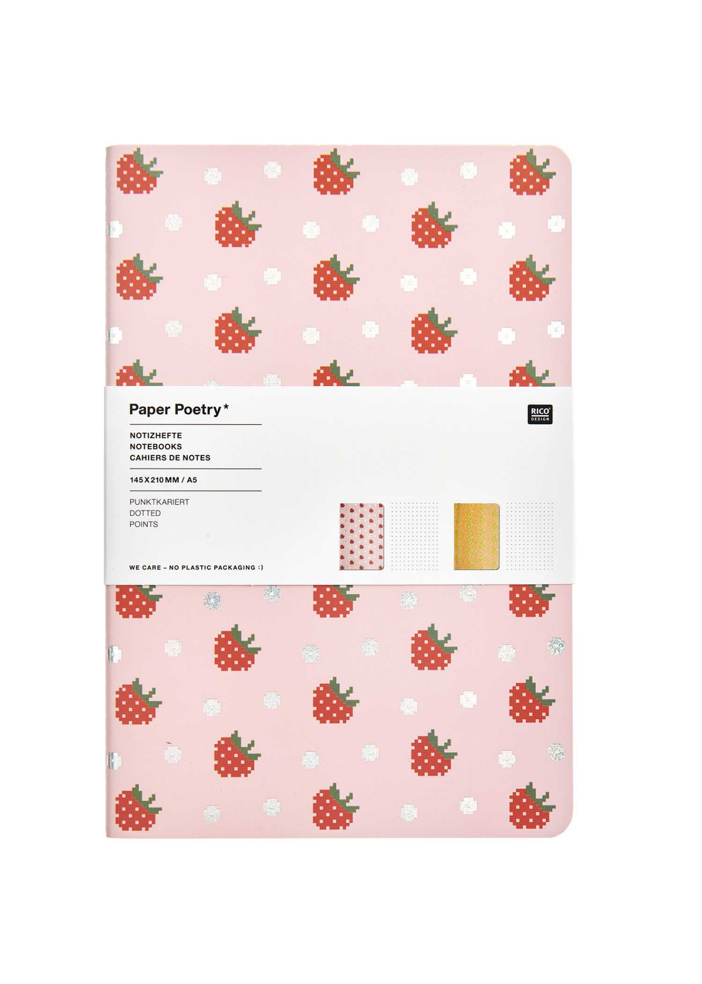 Rico Design - Set of 2 Strawberry Notebooks