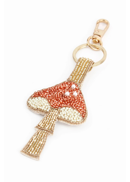 My Doris - Copper Mushroom Beaded Keyring