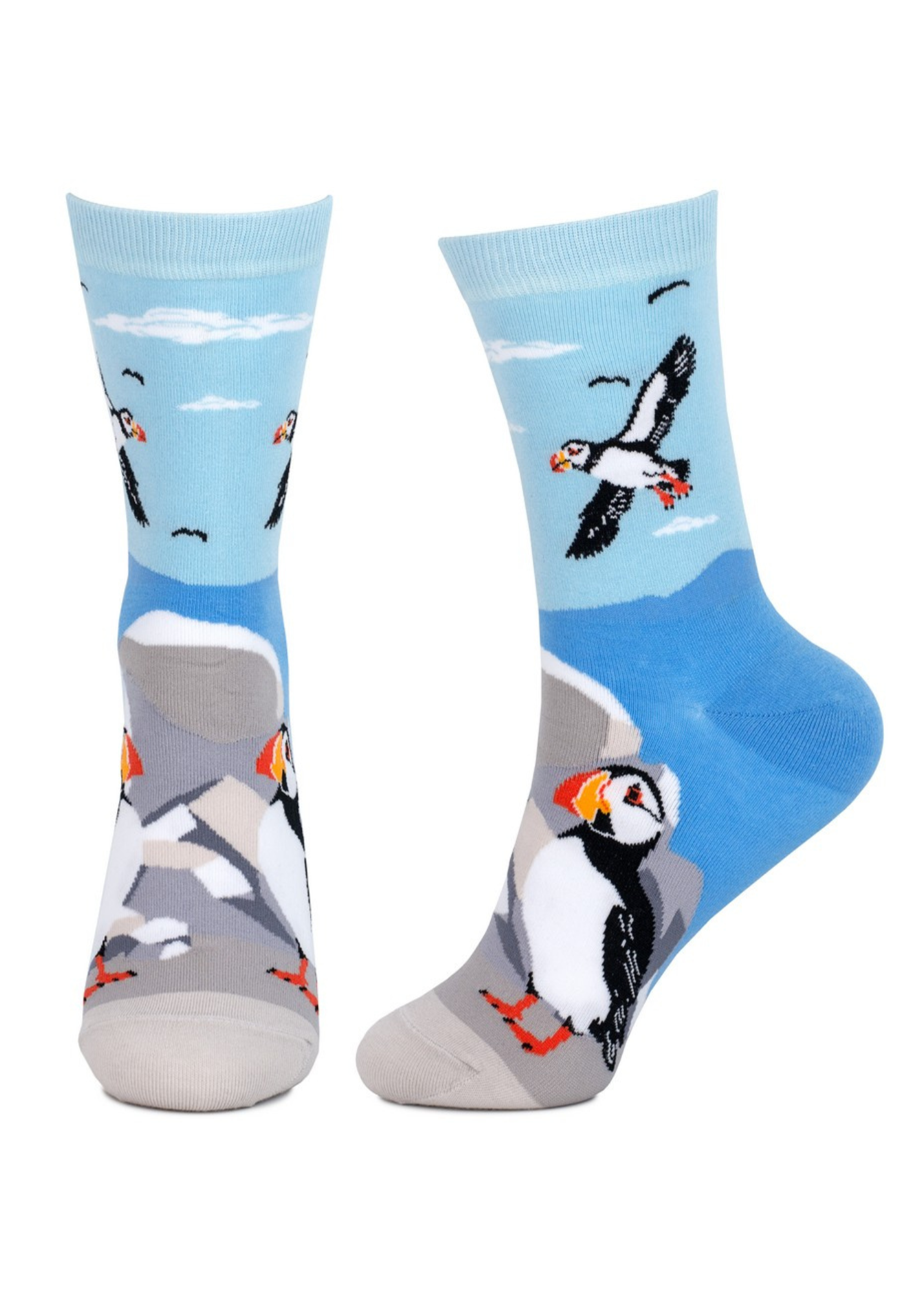 Joe Cool - Puffin Landscape Socks in Blue