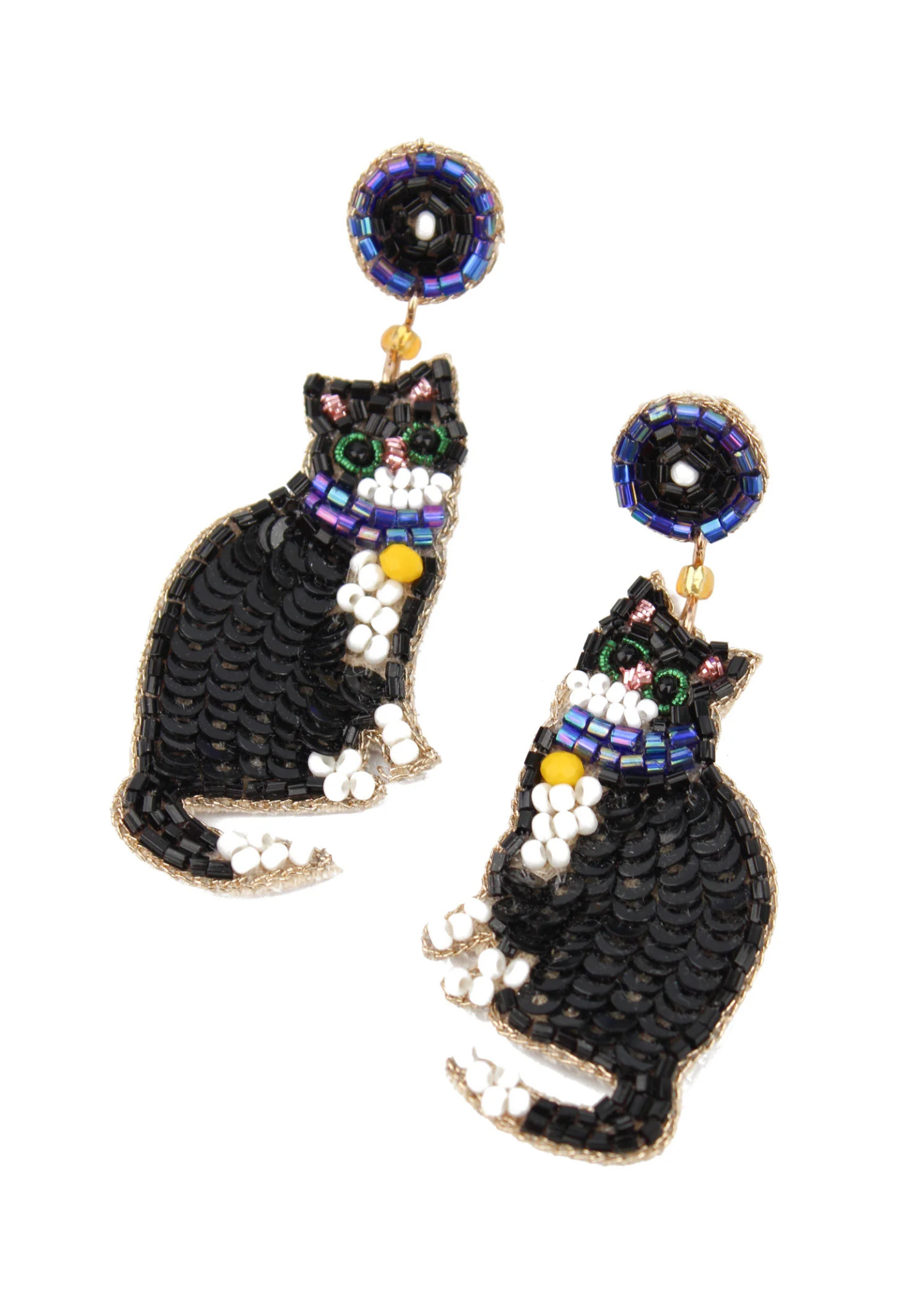 My Doris - Black & White Cat Earrings