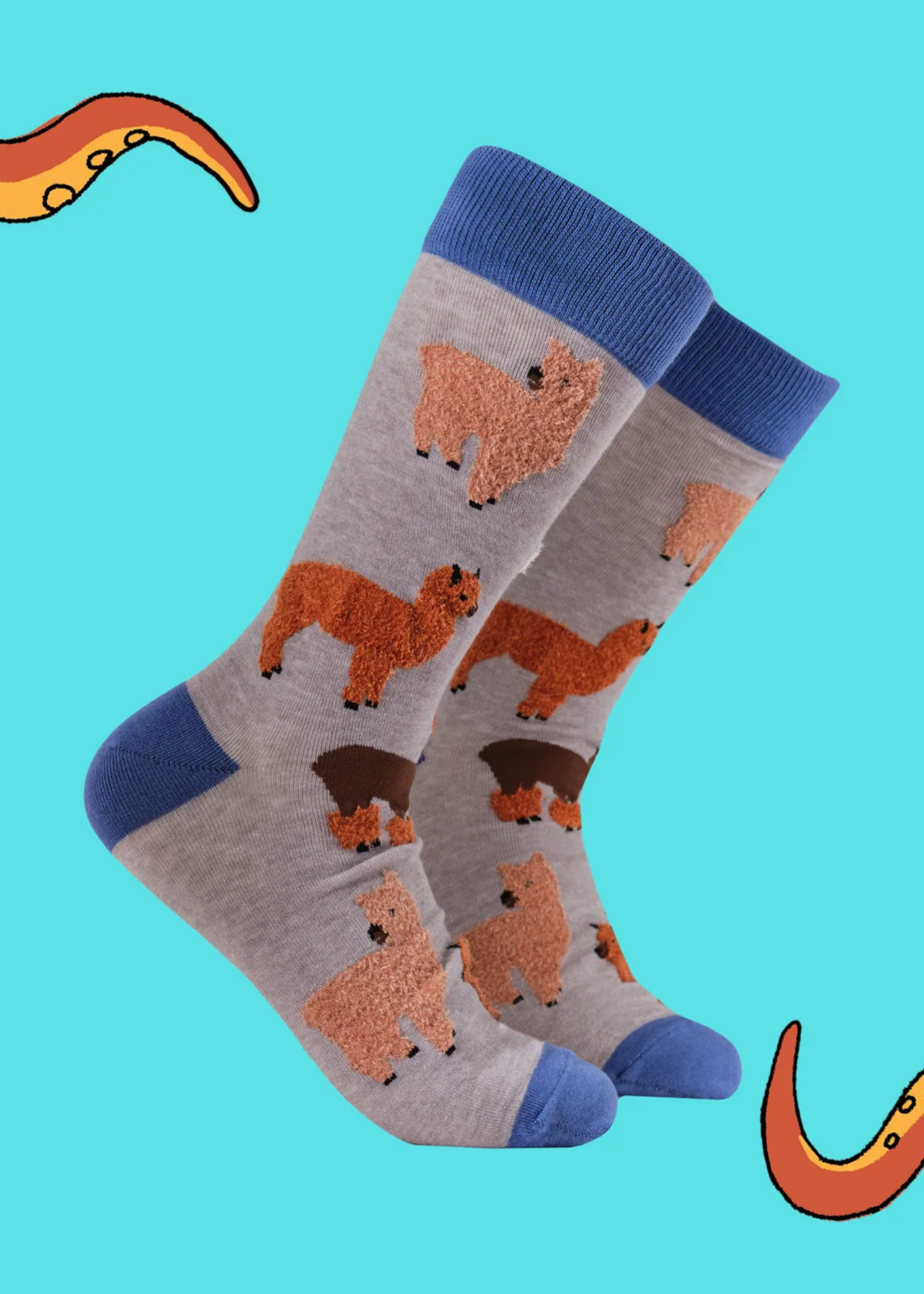 Socktopus - Grey Fluffy Alpaca Socks