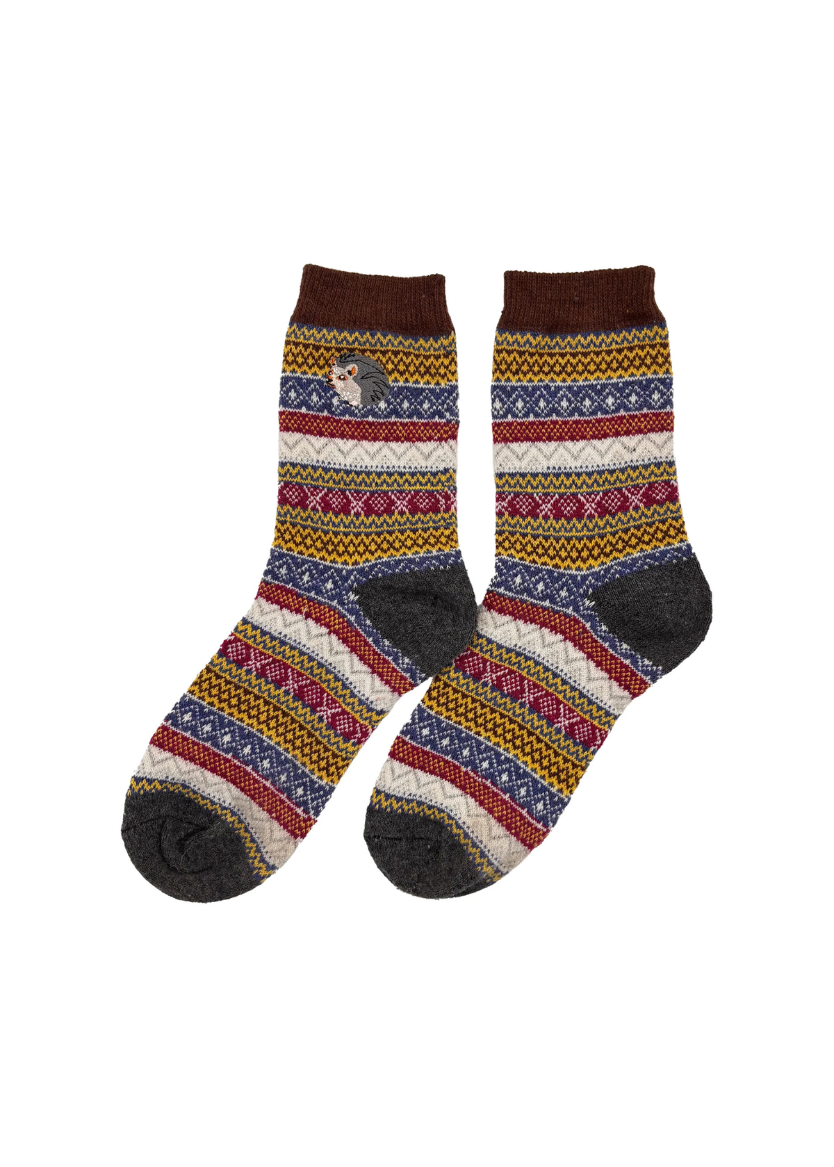 House of Disaster - Secret Garden Hedgehog Fair Isle Socks
