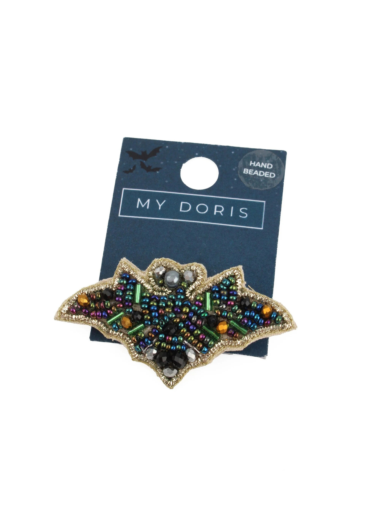 My Doris - Halloween Sparkly Bat Beaded Brooch