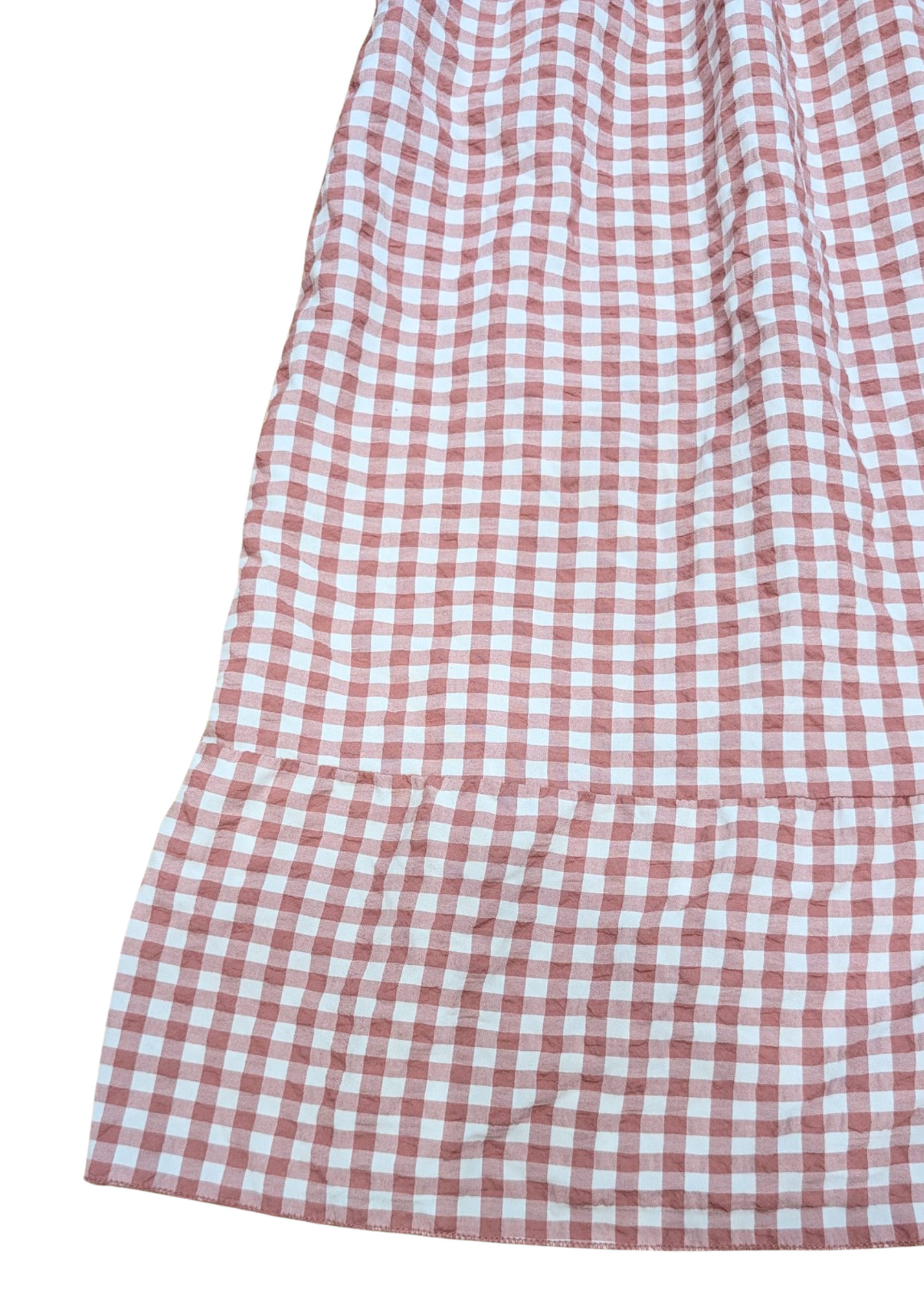 The Edit - Mauve Gingham Shirred Dress