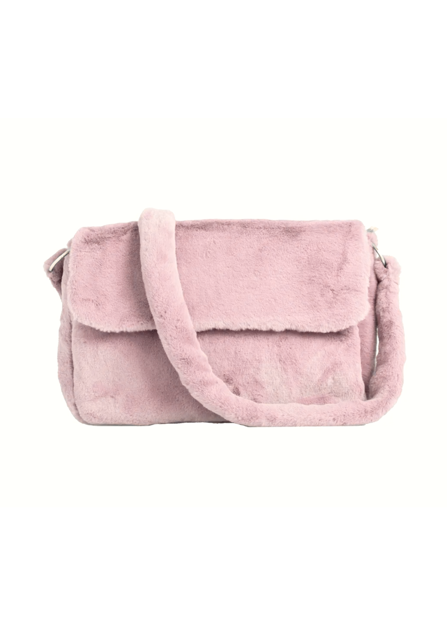 The Edit - Baby Pink Faux Fur Shoulder Bag