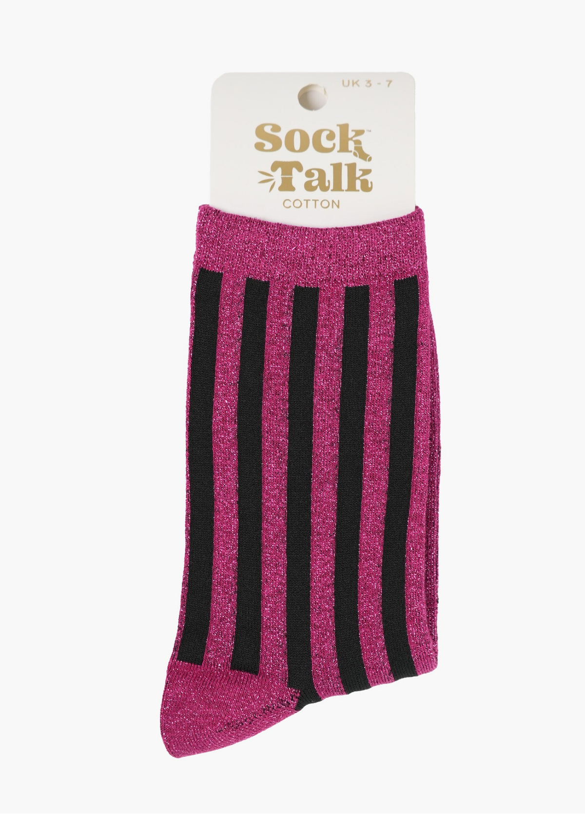 Sock Talk - Berry Vertical Stripe Glitter Socks