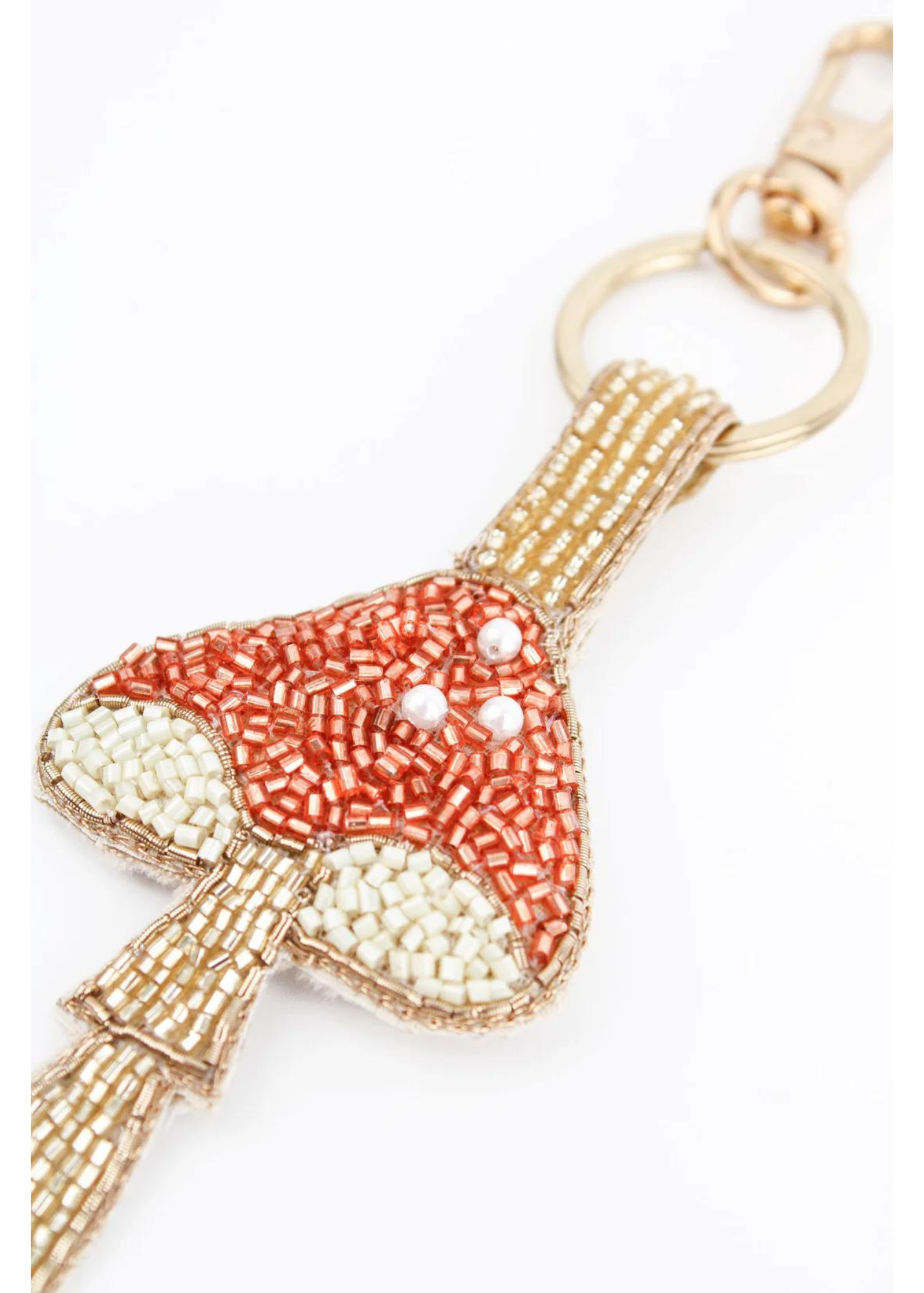 My Doris - Copper Mushroom Beaded Keyring