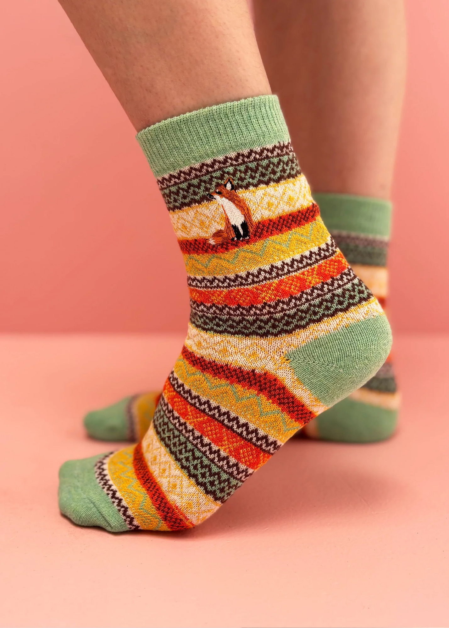 House of Disaster - Secret Garden Fox Fair Isle Socks