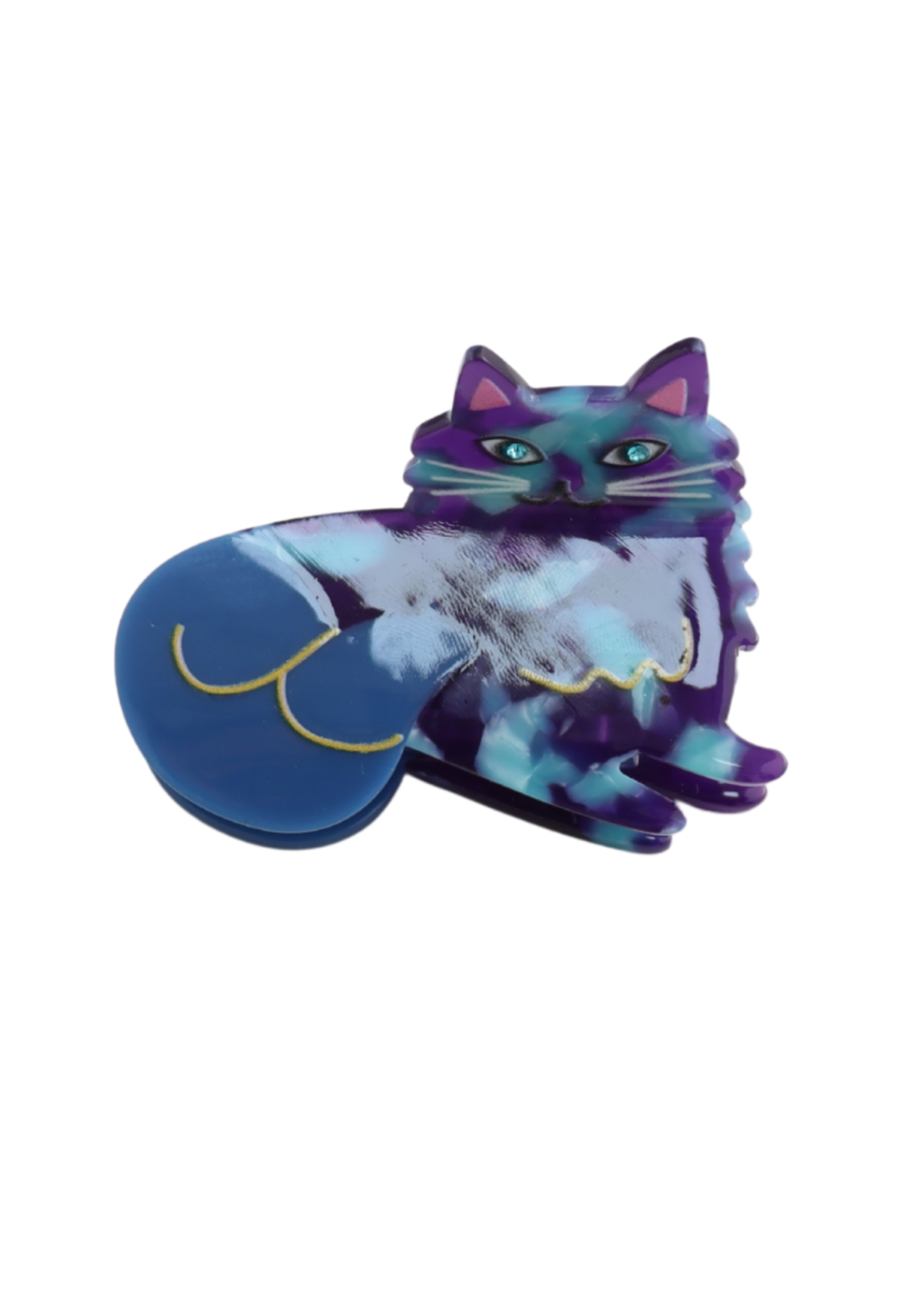 The Edit - Blue & Purple Cat Hair Claw