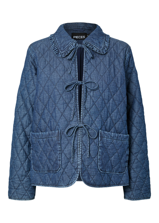 Pieces - Blue Denim Quilted Jacket