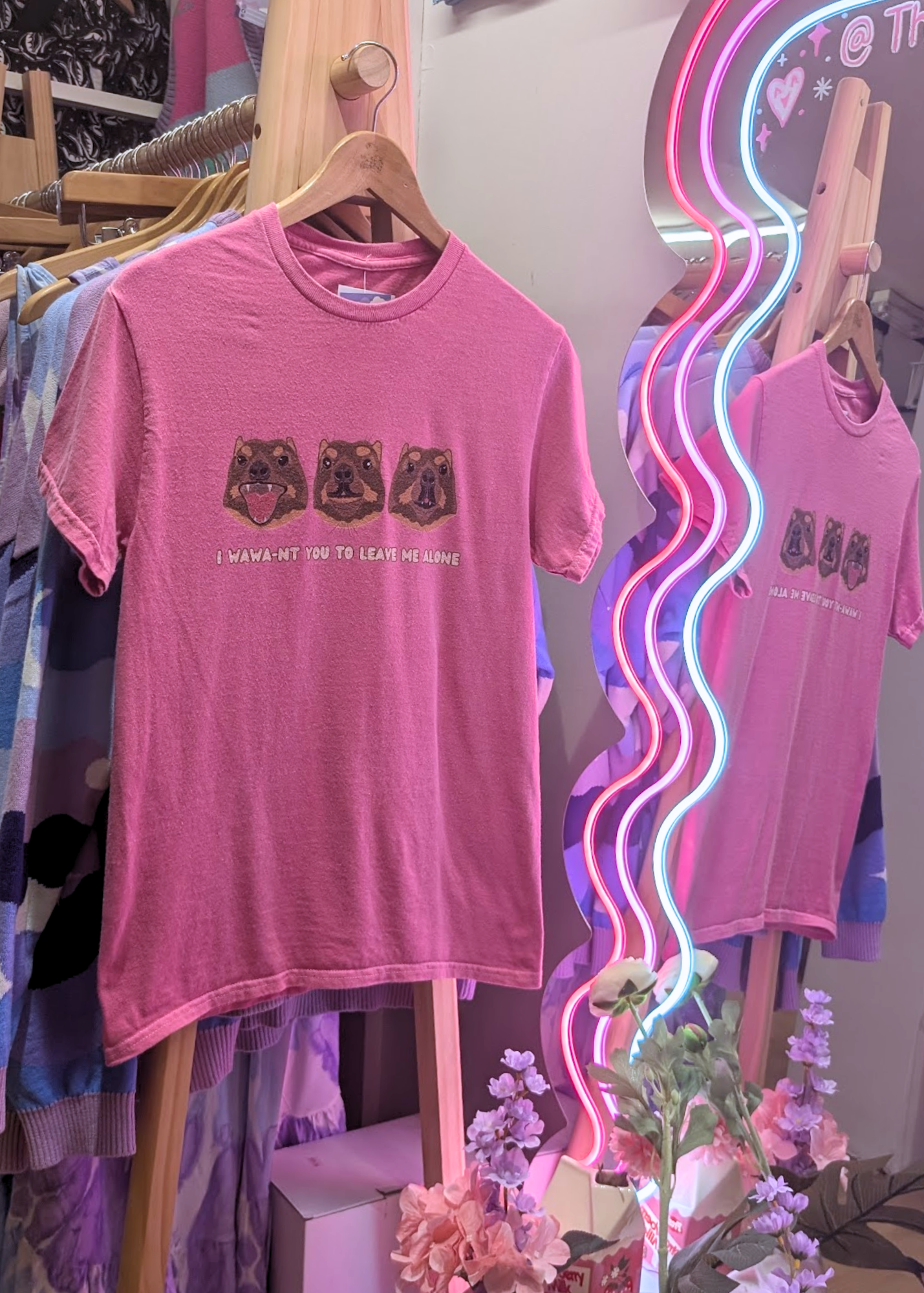 Home of Rainbows - Hyrax 'Leave Me Alone' Tee in Pink