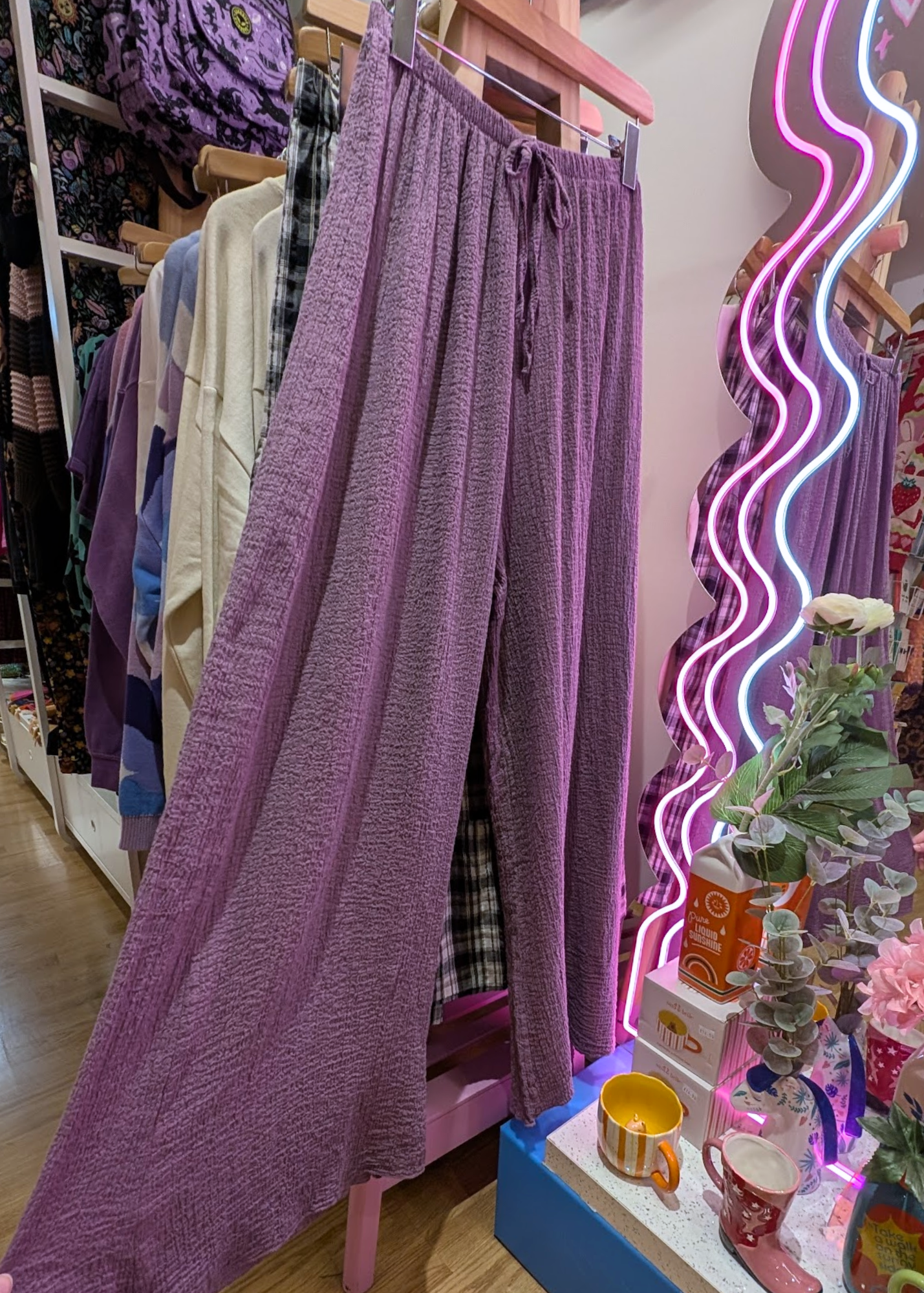 The Edit - Foxglove Crinkle Trousers