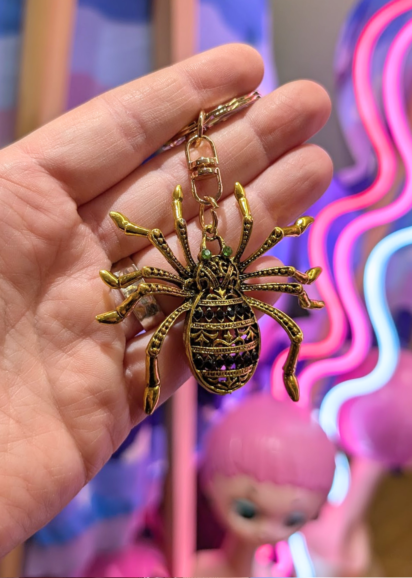 The Edit - Gold Tone Spider Bag Charm Keyring