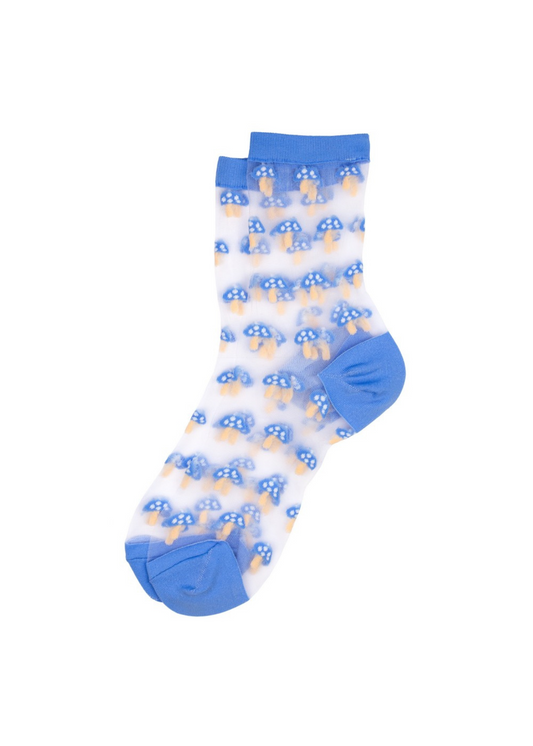 Joe Cool - Sheer Blue Mushroom Socks