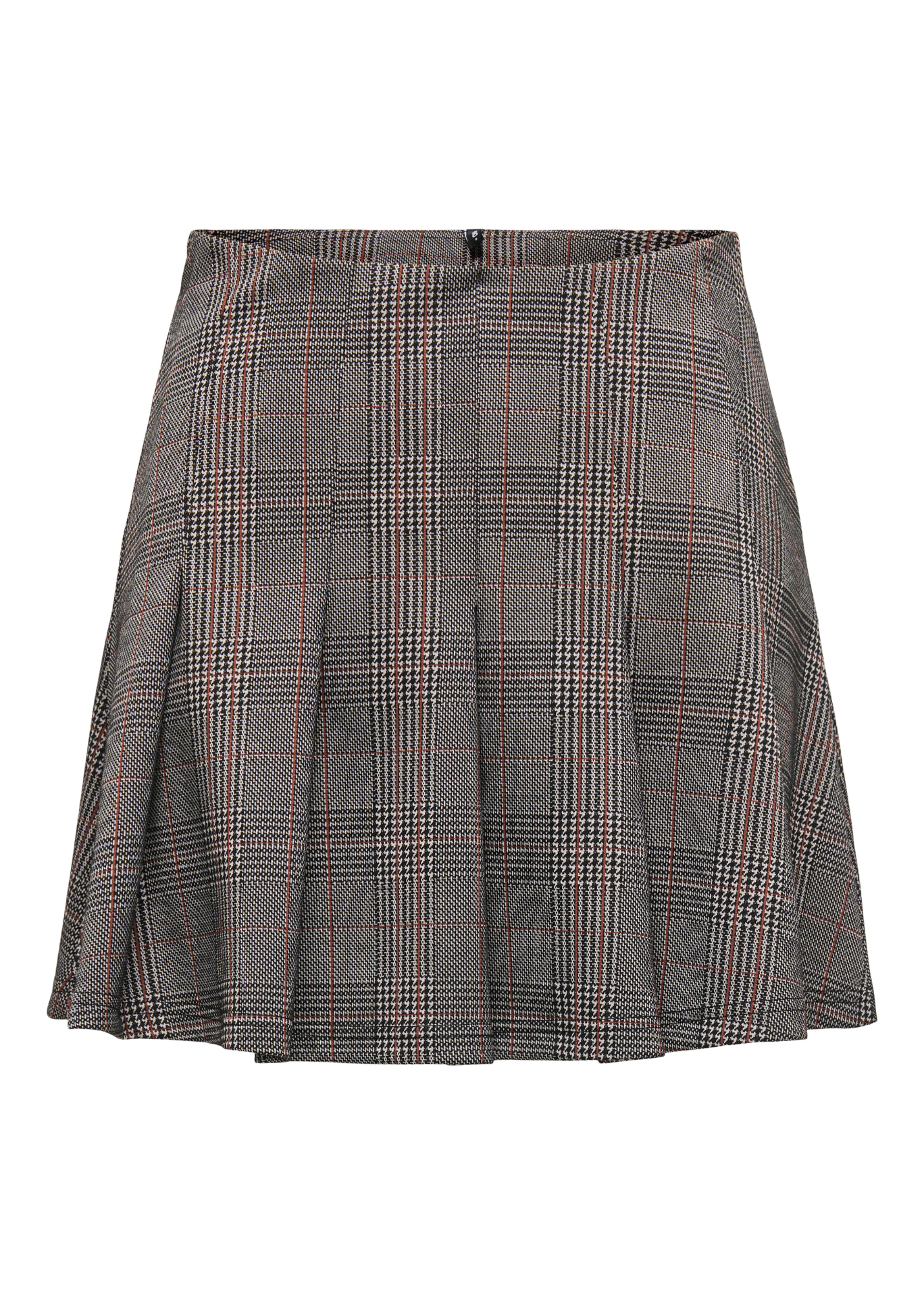 Only - Black Fine Check Pleated Mini Skirt