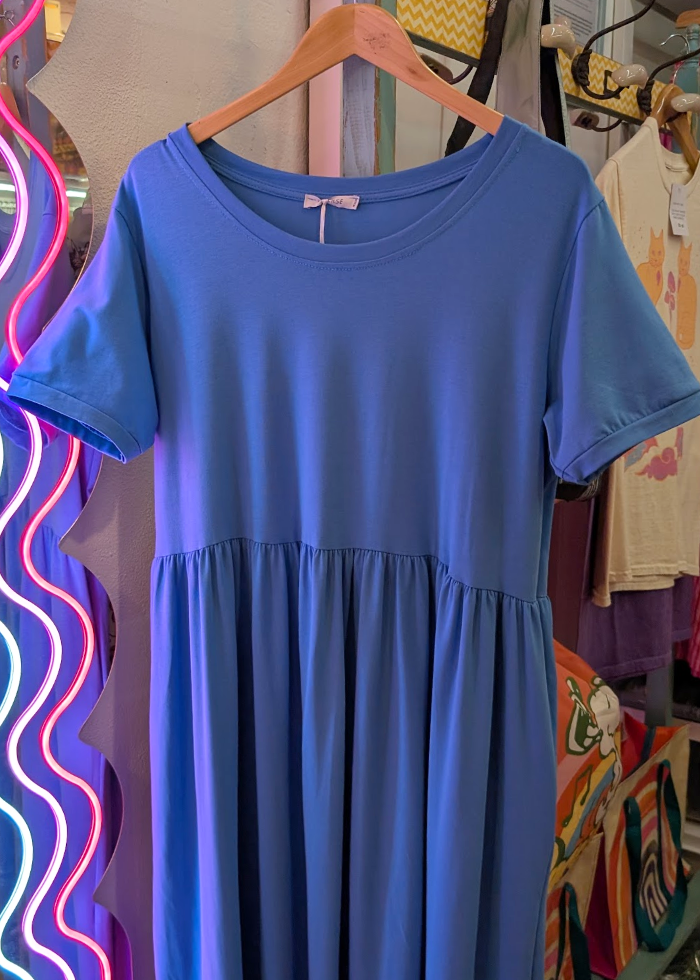 The Edit - Cornflower Blue Smock Dress with Pockets