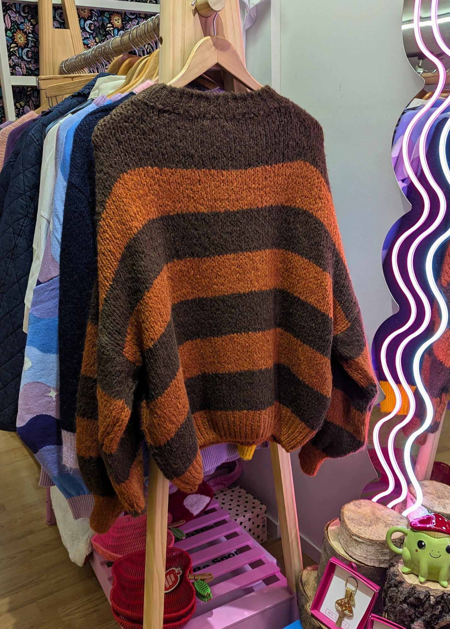 The Edit - Brown and Orange Stripe Knit Jumper