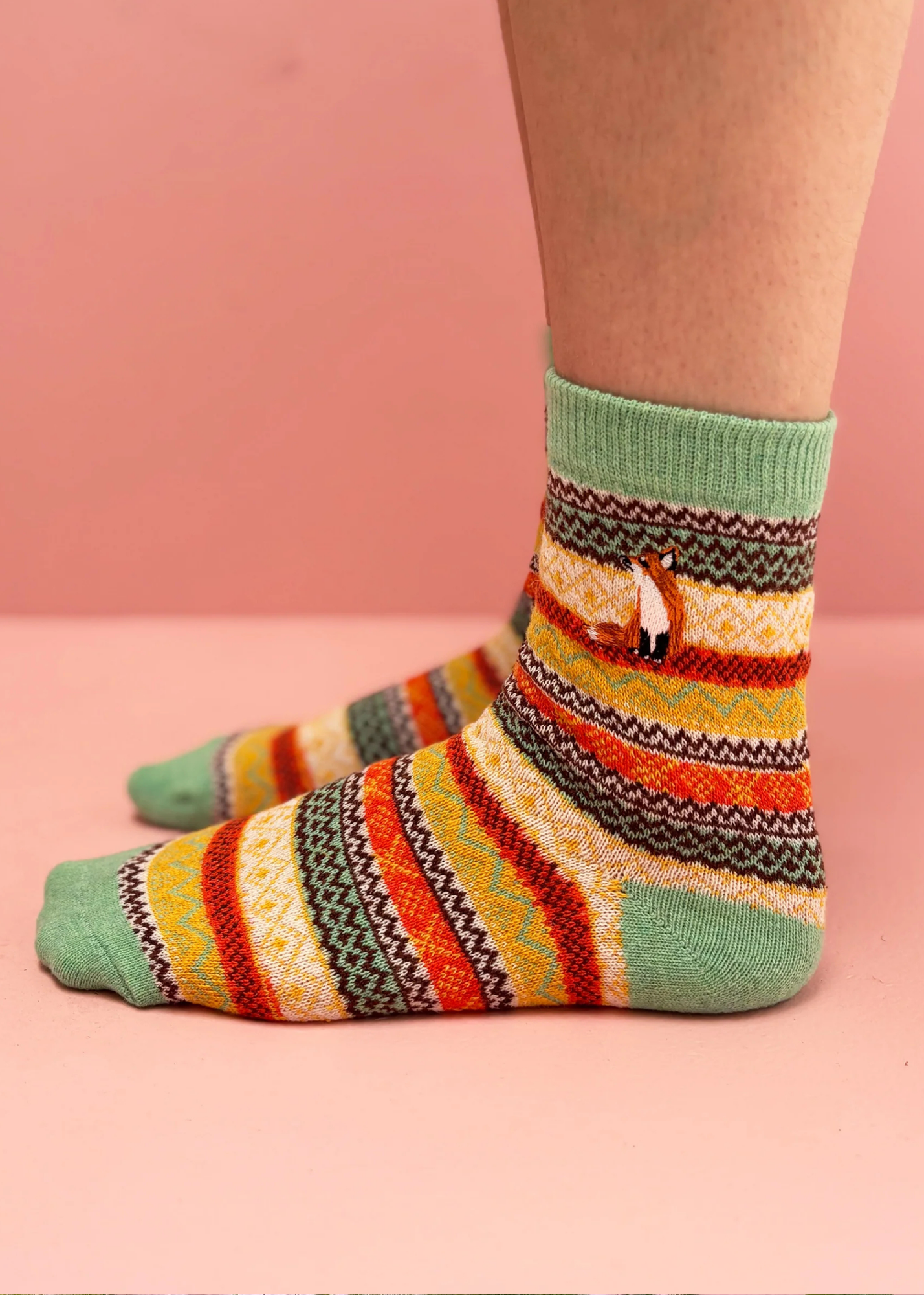 House of Disaster - Secret Garden Fox Fair Isle Socks