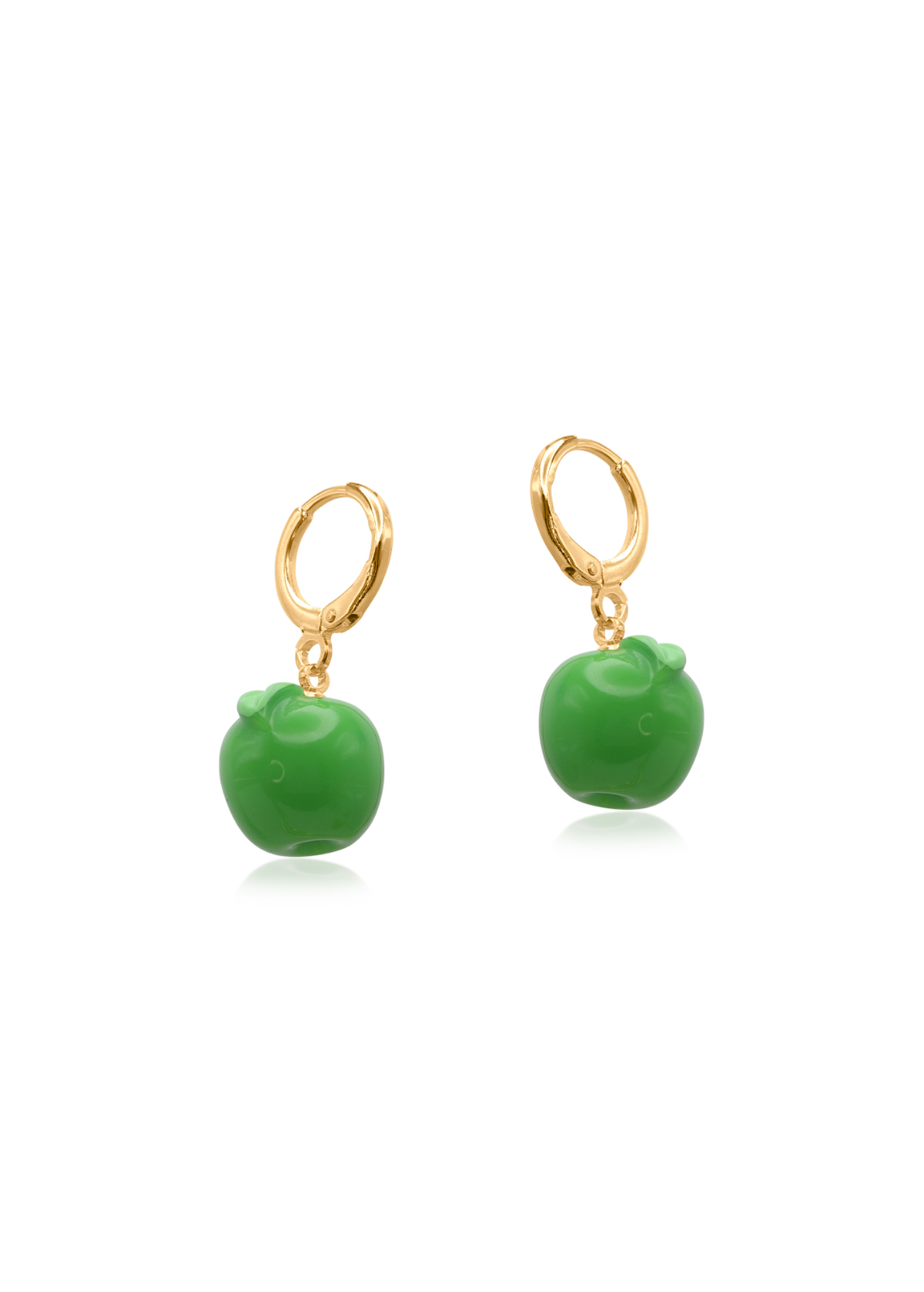 Big Metal London - Green Apple Cornucopia Hoop Earrings