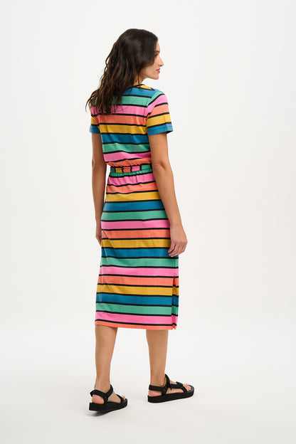 Sugarhill Brighton - Flissy Rainbow Striped Midi Dress