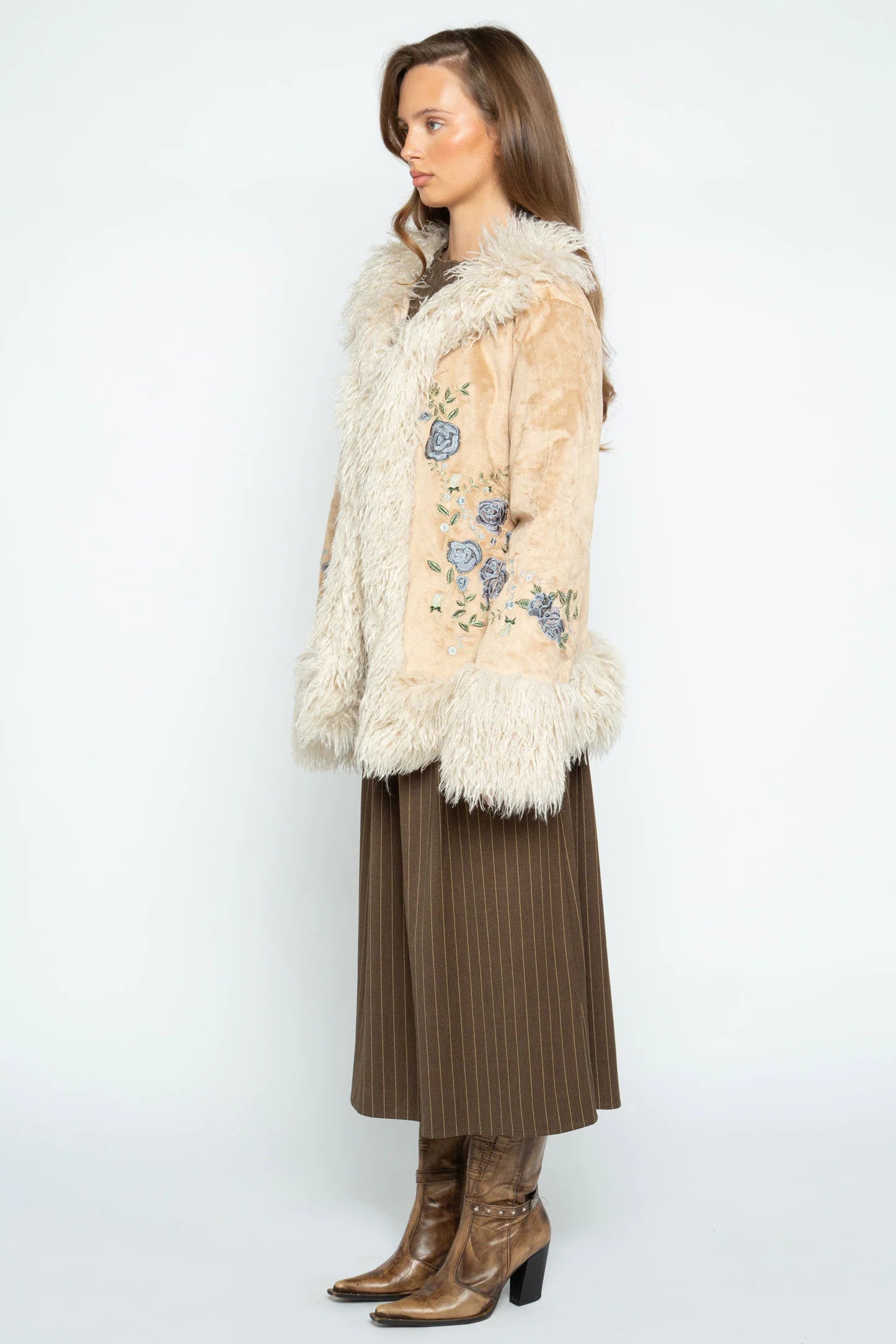 Daisy Street - Cream Chelsea Short Afghan Coat